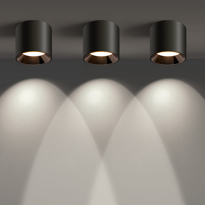 OKELI Flush Mount Modern LED Matte Black Cylinder Down Ceiling Light Fixtures 1-3-Pack - okeli lights