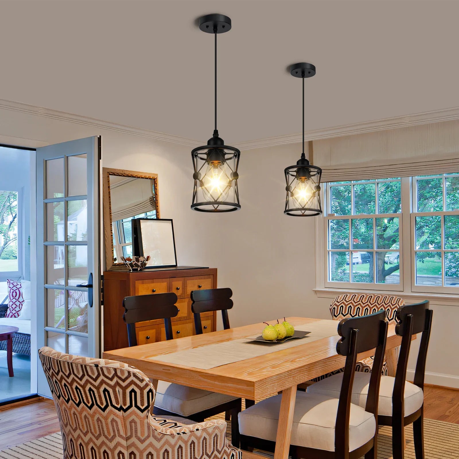 Island Light for Kitchen Dining Room Fixture with Clear Glass Shade Farmhouse Pendant Light - okeli lights