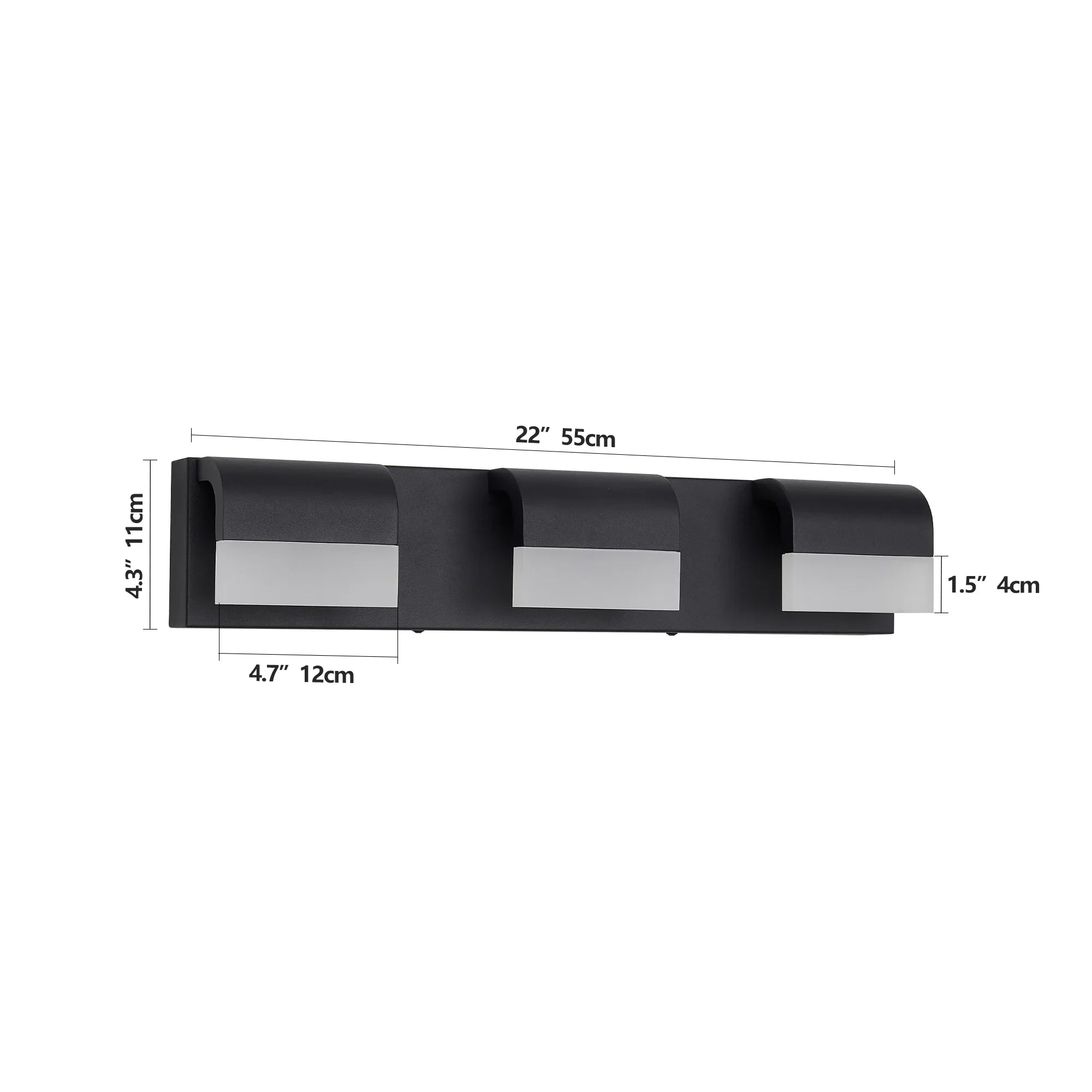 LED Contemporary Vanity Lights Fixture Bathroom Wall Light Over Mirror Matt Black 3-4-5-6Lights Dimmable - okeli lights