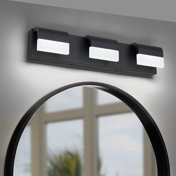 LED Contemporary Vanity Lights Fixture Bathroom Wall Light Over Mirror Matt Black 3-4-5-6Lights Dimmable