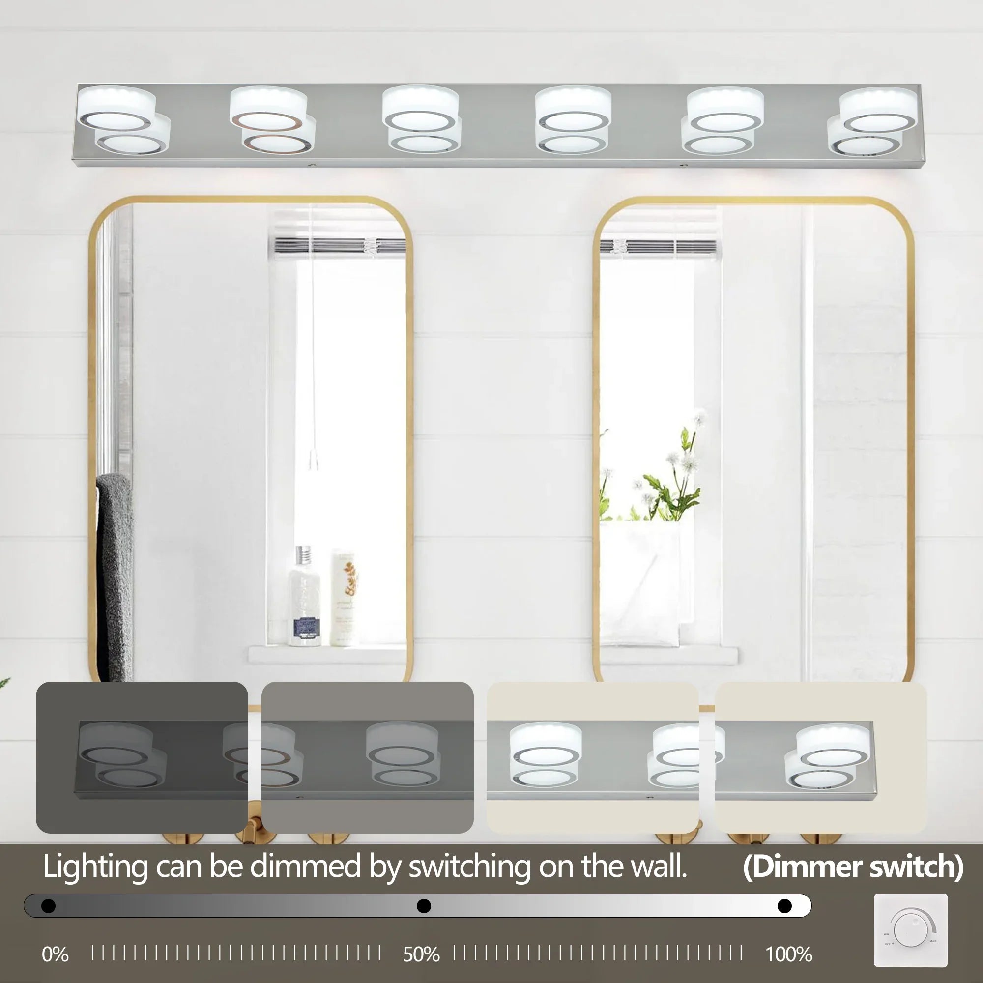 Modern 7-6-5-4-Light LED Vanity Lights Sleek Chrome Bathroom Wall Light Fixture for Mirror and Bathroom Decor - okeli lights