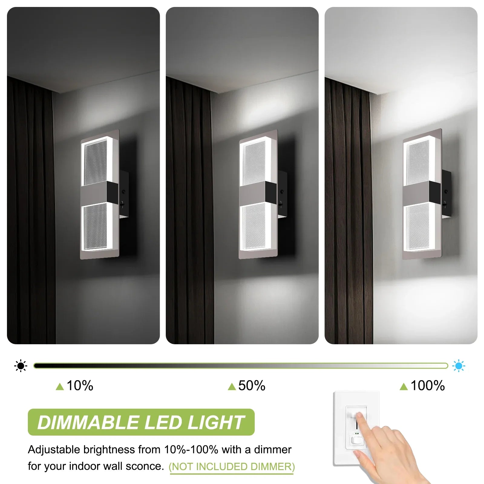 LED Wall Mounted Light Modern Indoor Dimmable Wall Light Fixture 2-pack - okeli lights