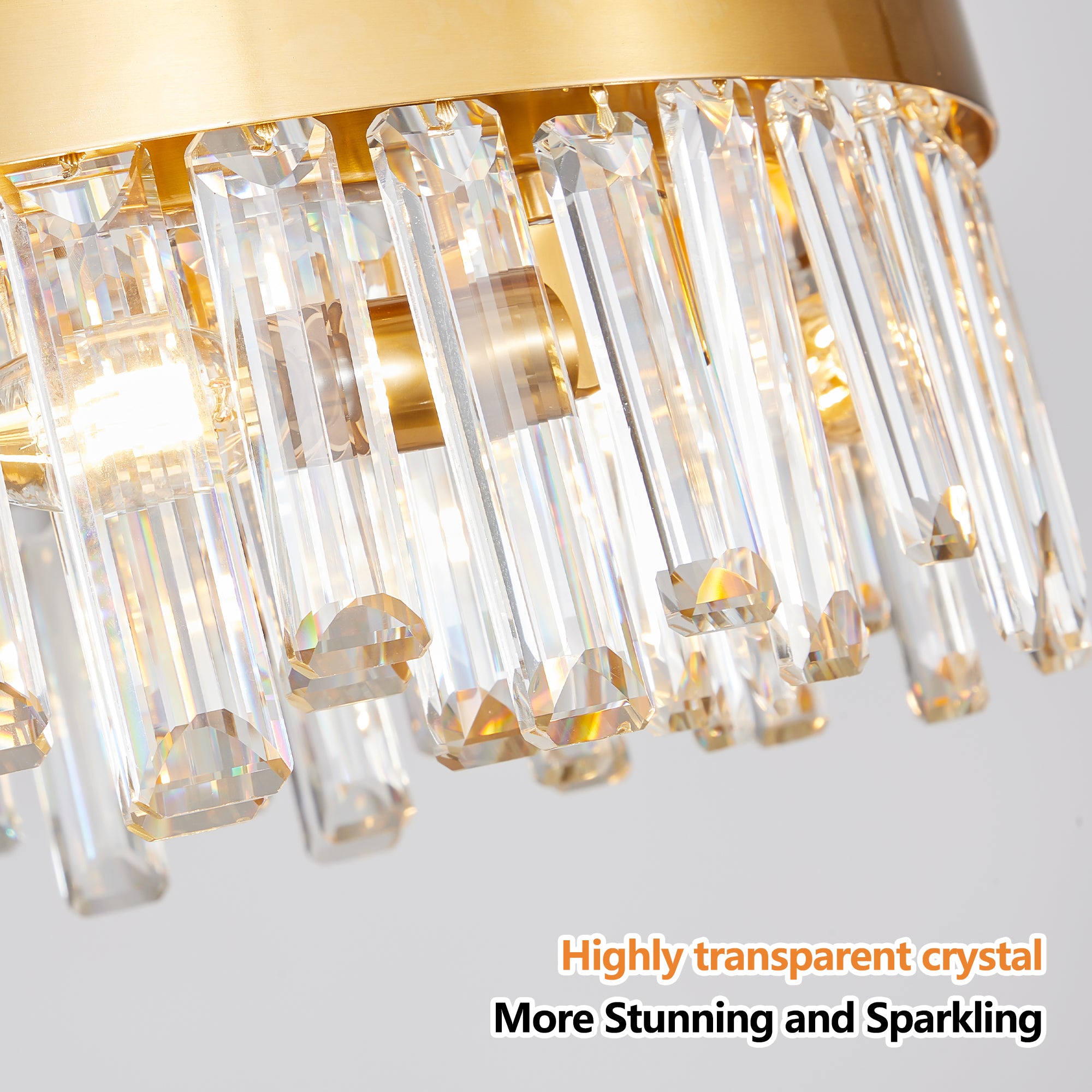 Luxury Chandeliers Crystal Decorative Lights 23.6 Inches Simple Modern Dining Room LED Lighting Home Decor