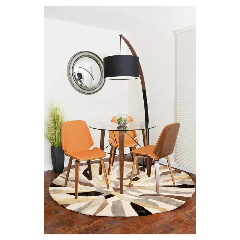 Mid-Century Modern Floor Lamp with Walnut Wood Frame and Marble Base - okeli lights