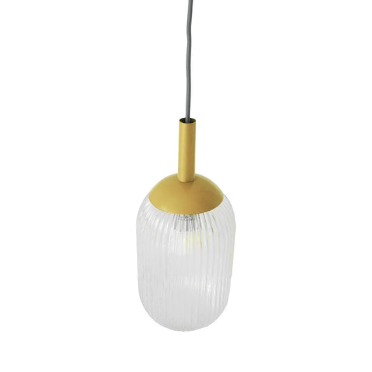 Mid-Century Modern Classic Pendant Lamp Gold and Clear Glass - okeli lights