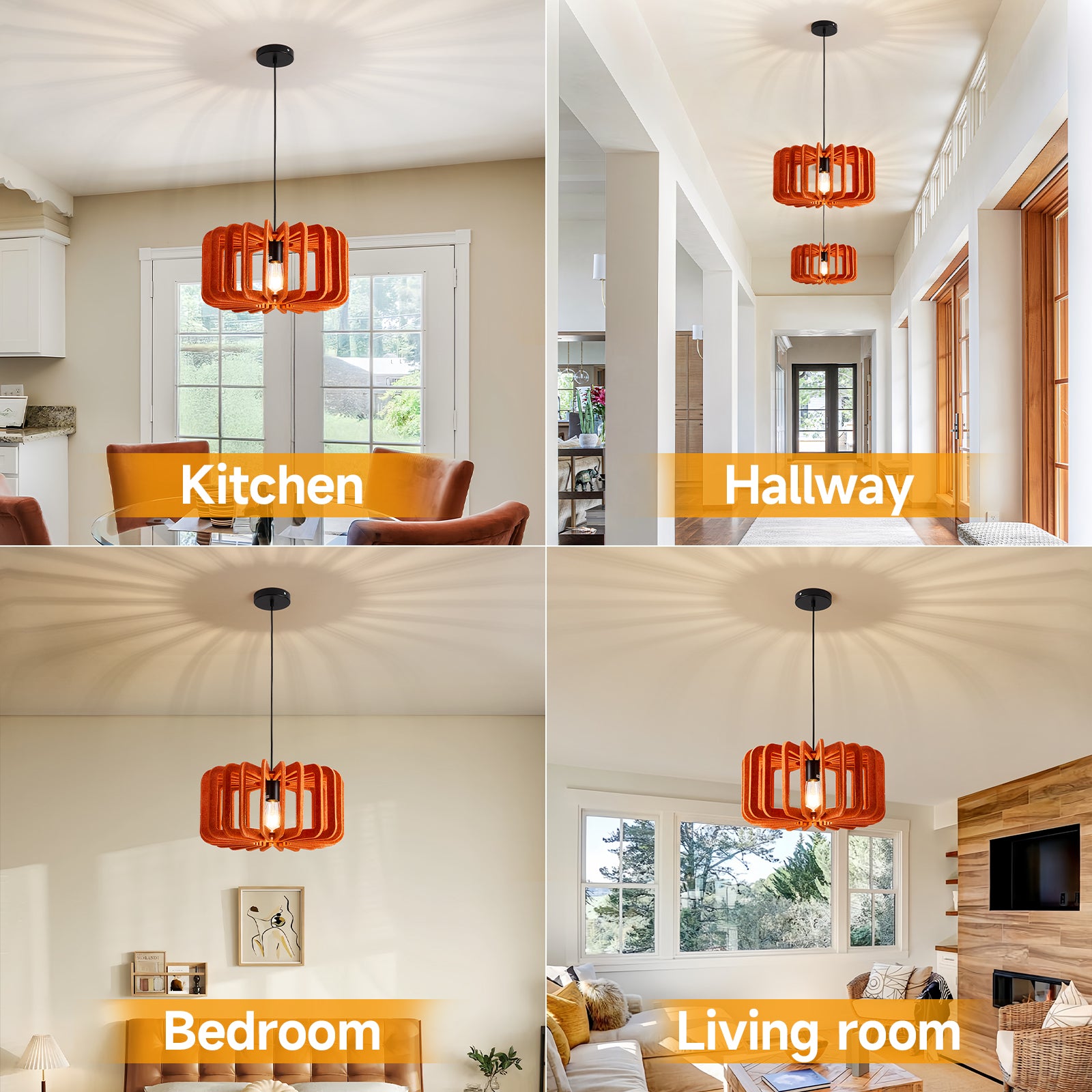 Modern Boho Pendant Lights DIY Hanging Lamp Shade with 59ft Adjustable Wire Chandelier for Reading Corner Restaurant