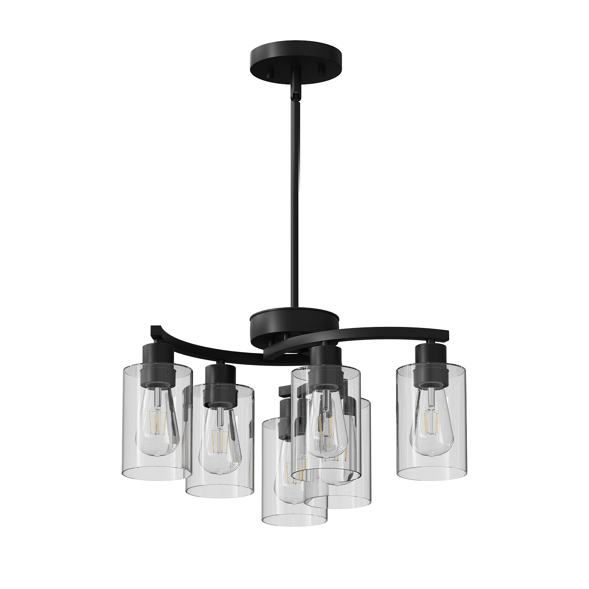 Modern Farmhouse Chandelier Contemporary Dining Room Light Fixture Adjustable Height Hanging Industrial