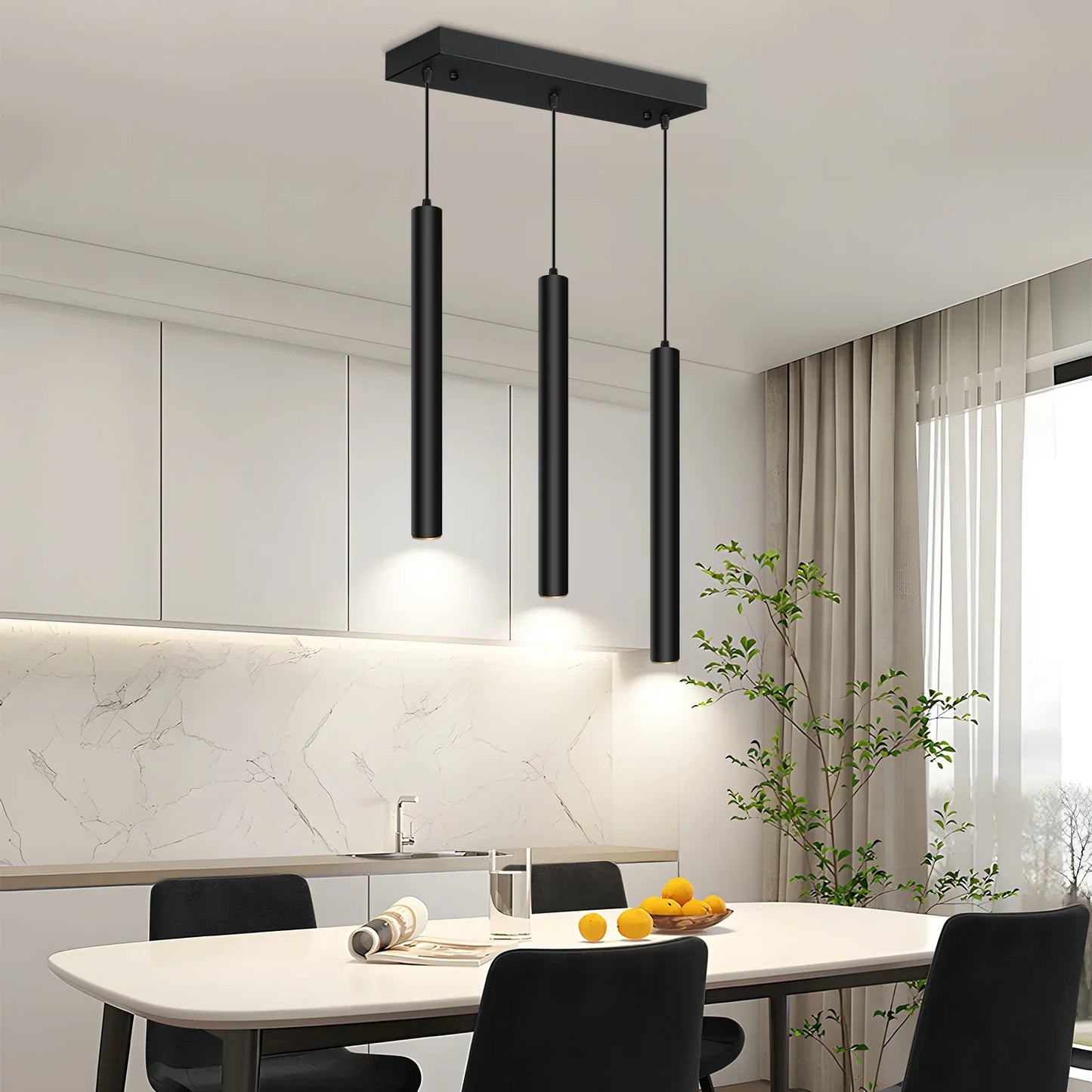 Modern Pendant Light LED Square 3-Light Dimmable 30W 2300LM 4000K - okeli lights