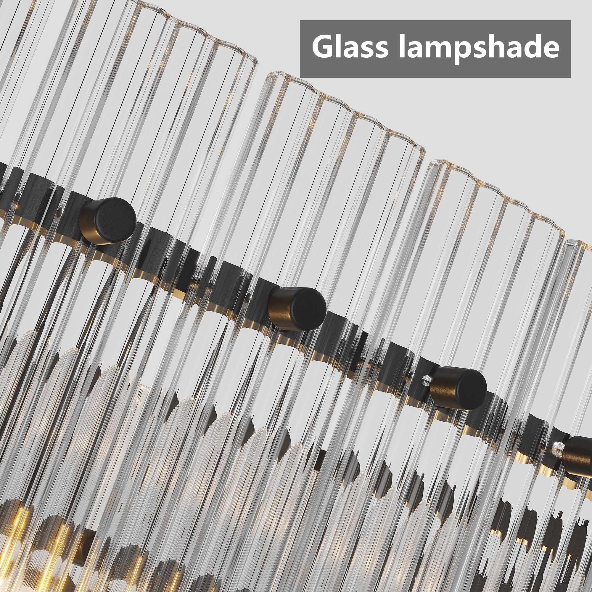 37" Modern Round Chandelier 2-Tier 8-Light Water Ripple Crystal Glass Luxury