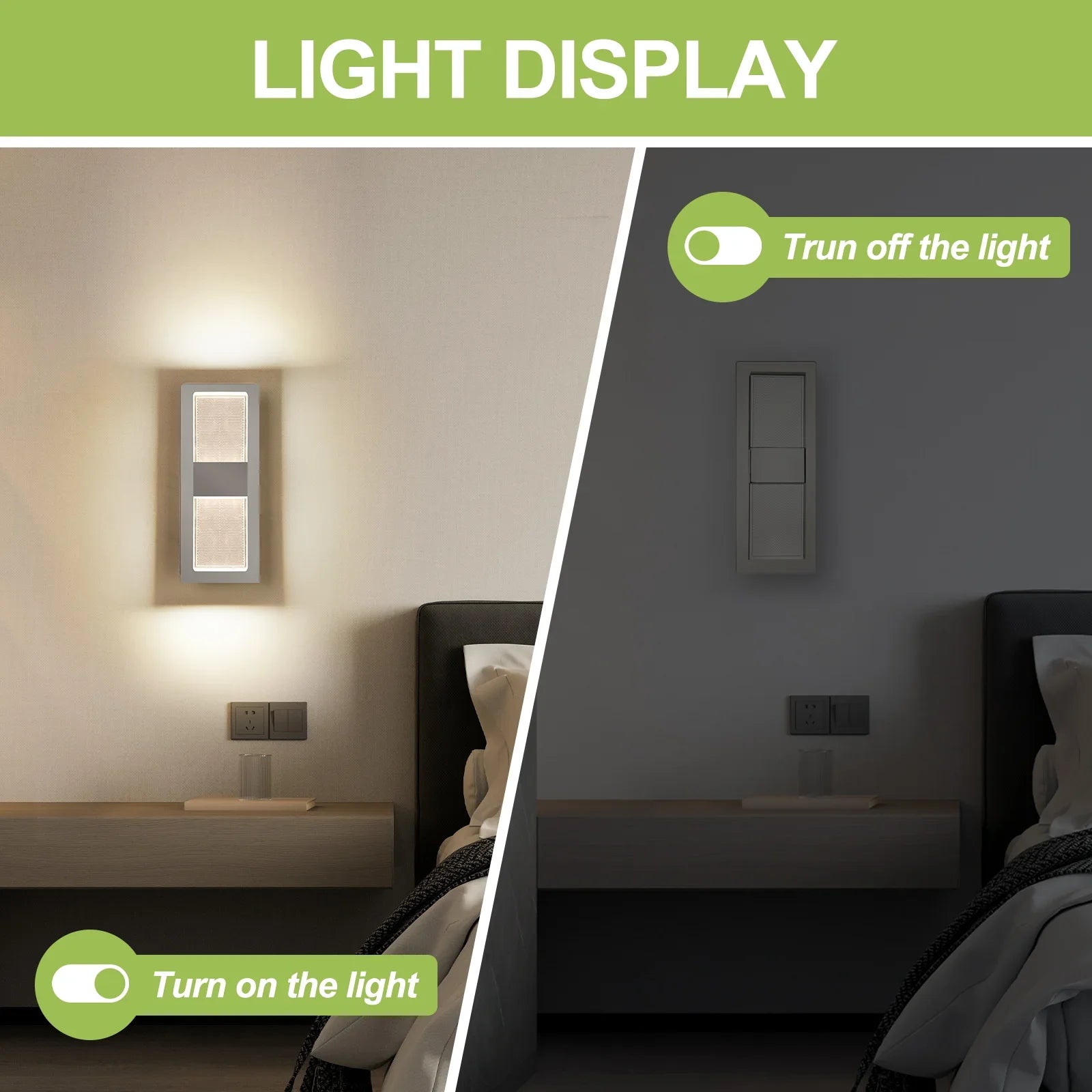 Modern Wall Sconce LED Indoor 3CCT Dimmable Wall Light Fixture Decor 2-pack - okeli lights