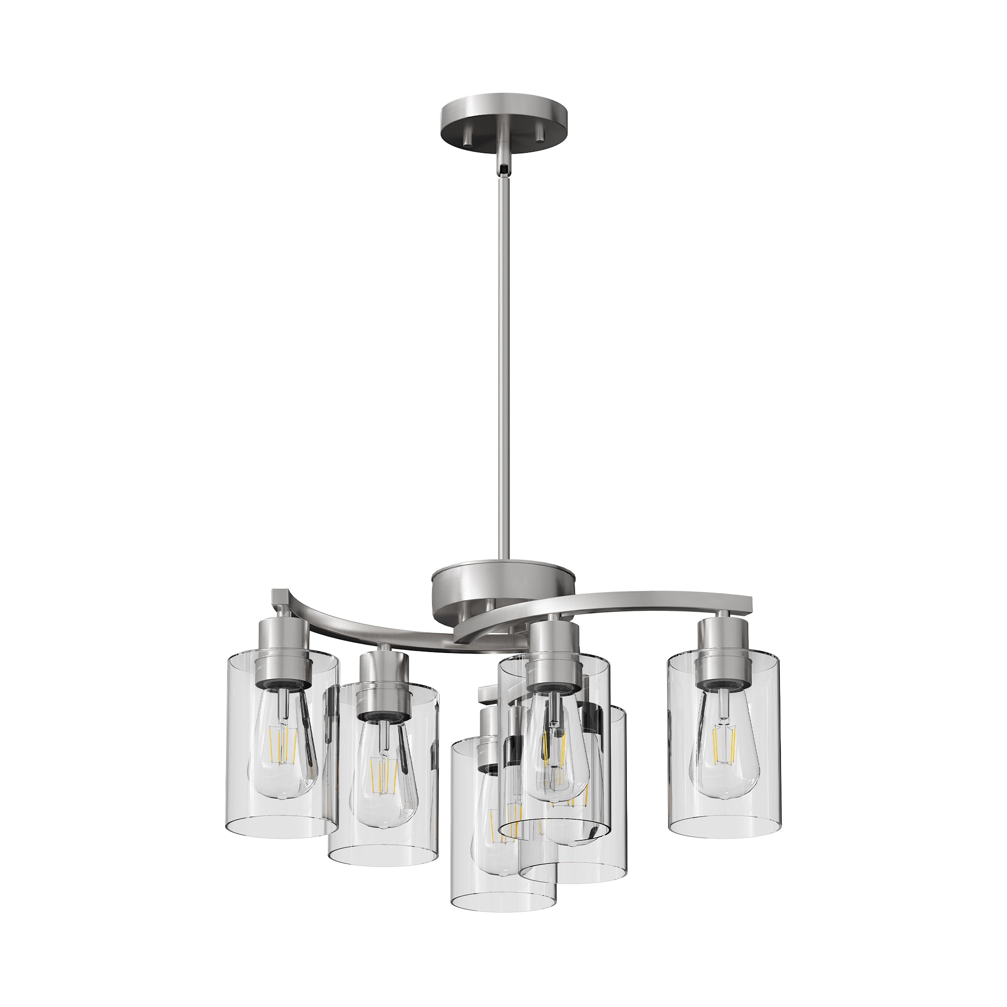 Modern Farmhouse Chandelier Contemporary Dining Room Light Fixture Adjustable Height Hanging Industrial