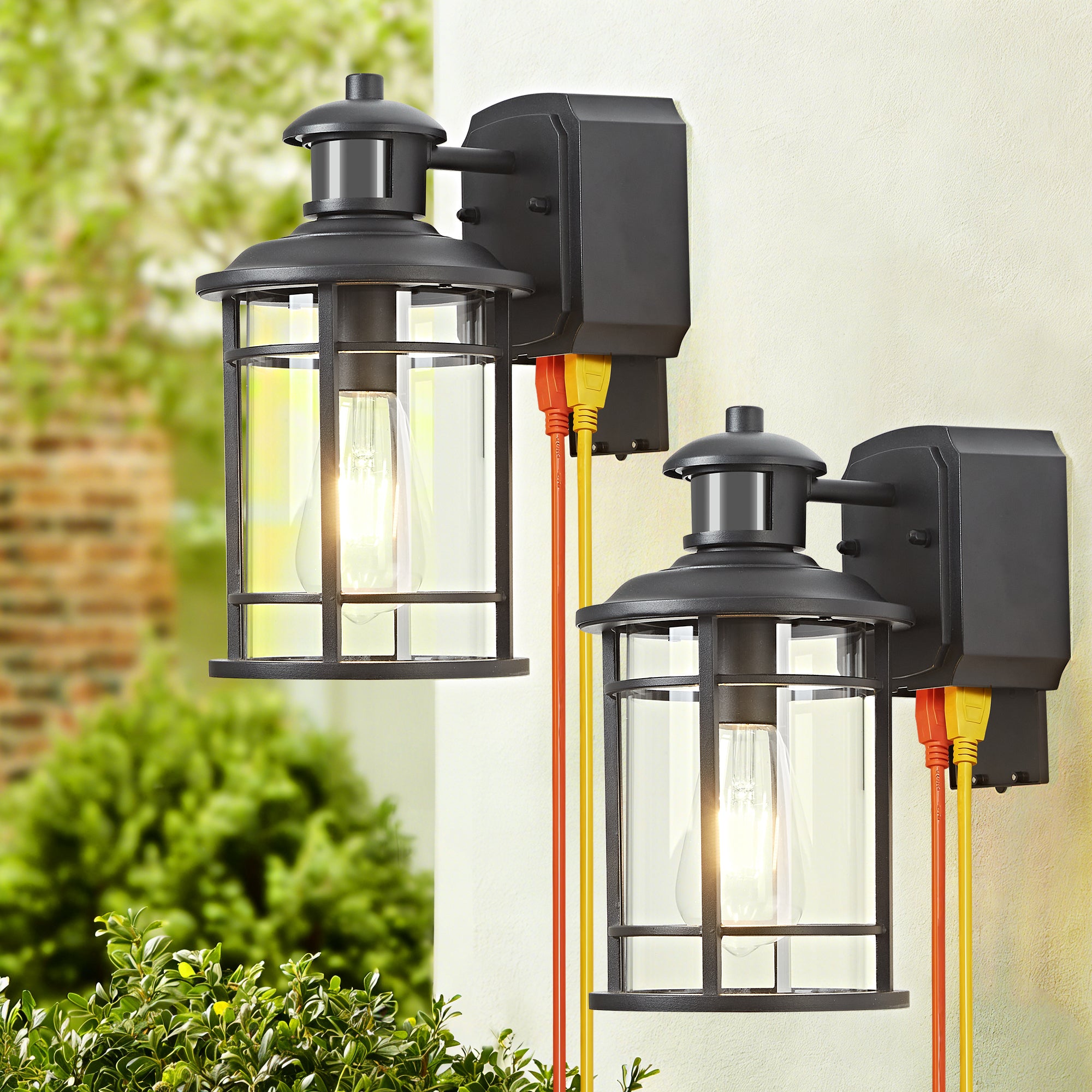 OKELI Motion Sensor Outdoor Wall Lights Dusk to Dawn Porch Light 3 Lighting Modes Waterproof Anti-Rust for House Porch Garage