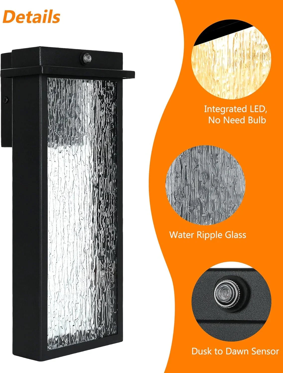 Outdoor Light Fixture Wall Light, Dusk to Dawn Outdoor Lighting Anti-Rust Wall Lantern Outside Wall Sconce - okeli lights