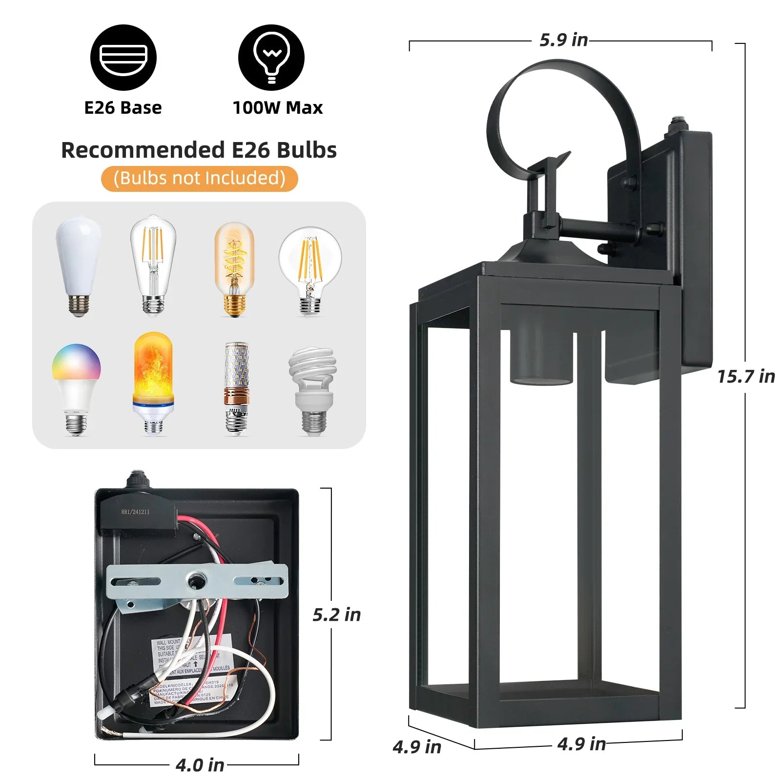 Outdoor Lighting Fixtures Dusk to Dawn Wall Sconce Front Porch Exterior Light - okeli lights
