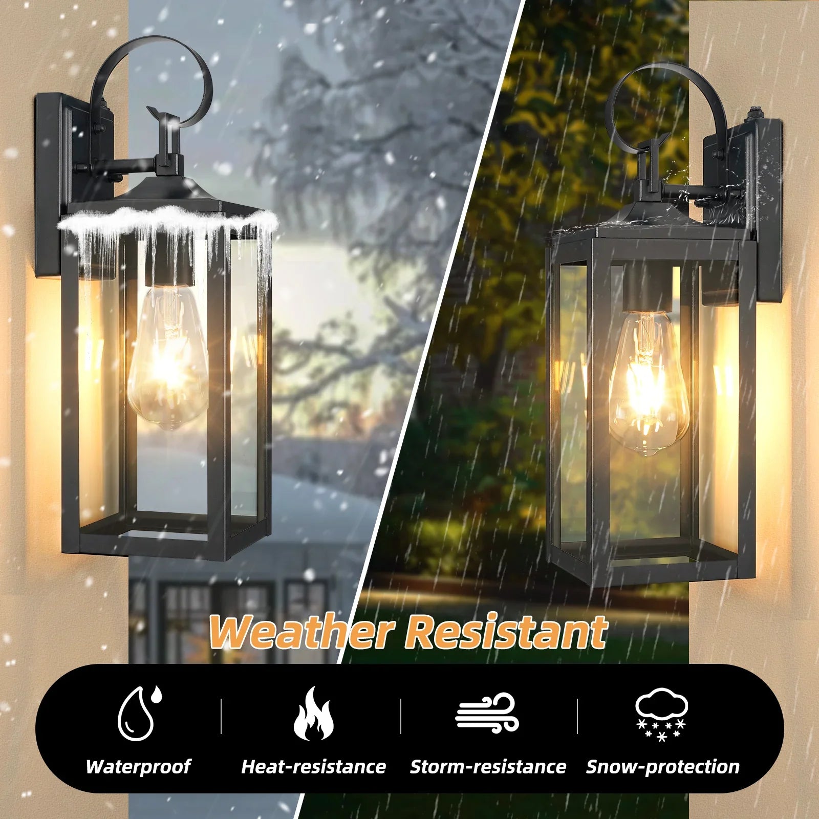 Outdoor Lighting Fixtures Dusk to Dawn Wall Sconce Front Porch Exterior Light - okeli lights