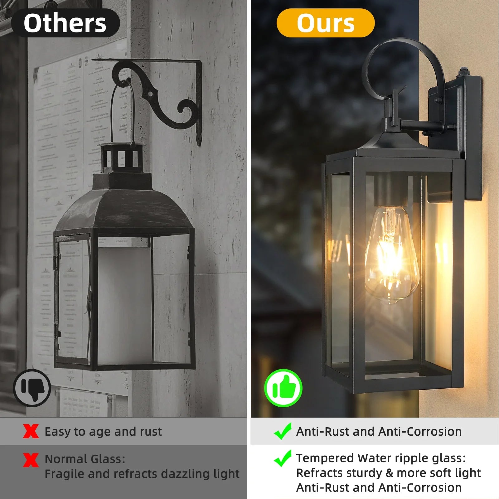 Outdoor Lighting Fixtures Dusk to Dawn Wall Sconce Front Porch Exterior Light - okeli lights