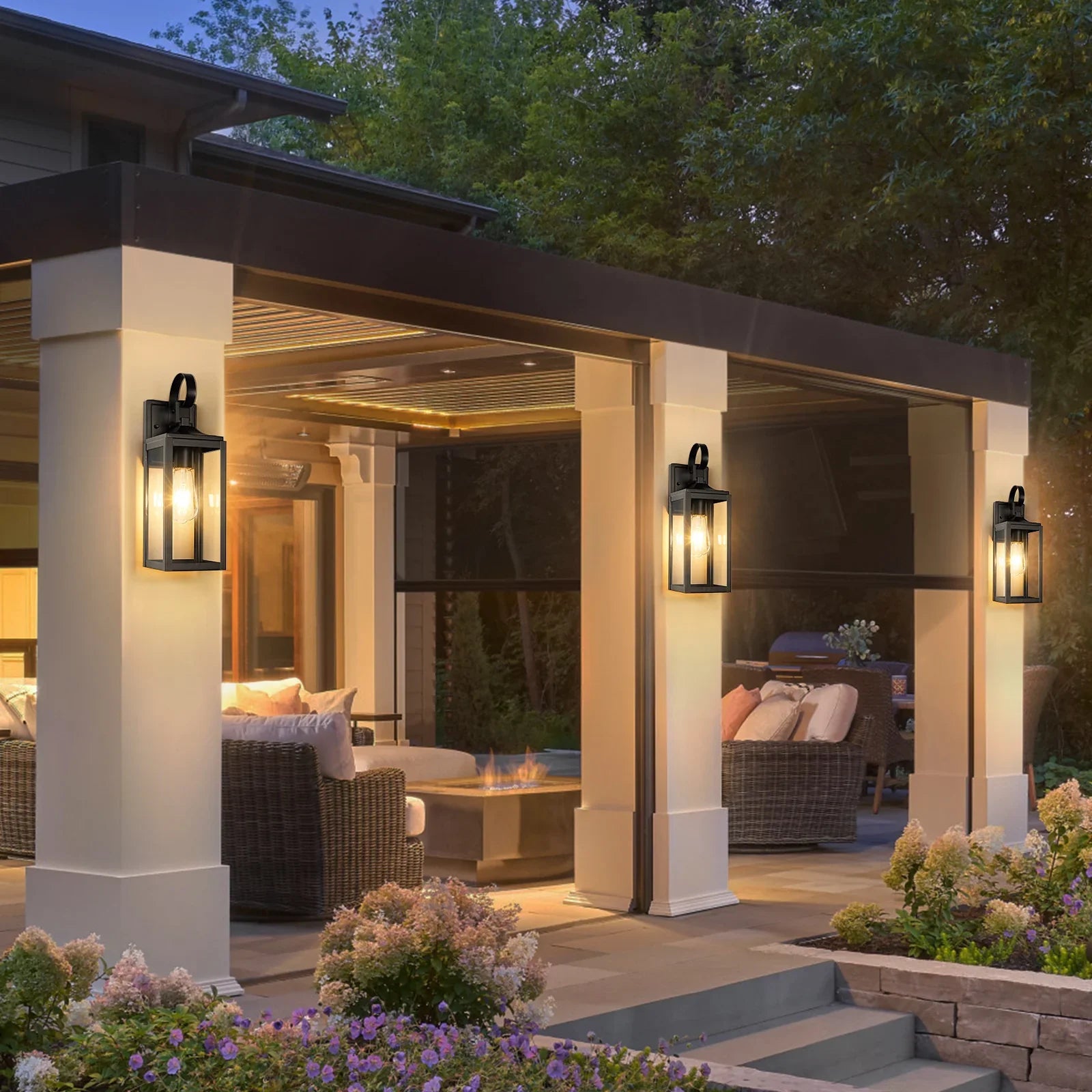 Outdoor Lighting Fixtures Dusk to Dawn Wall Sconce Front Porch Exterior Light - okeli lights
