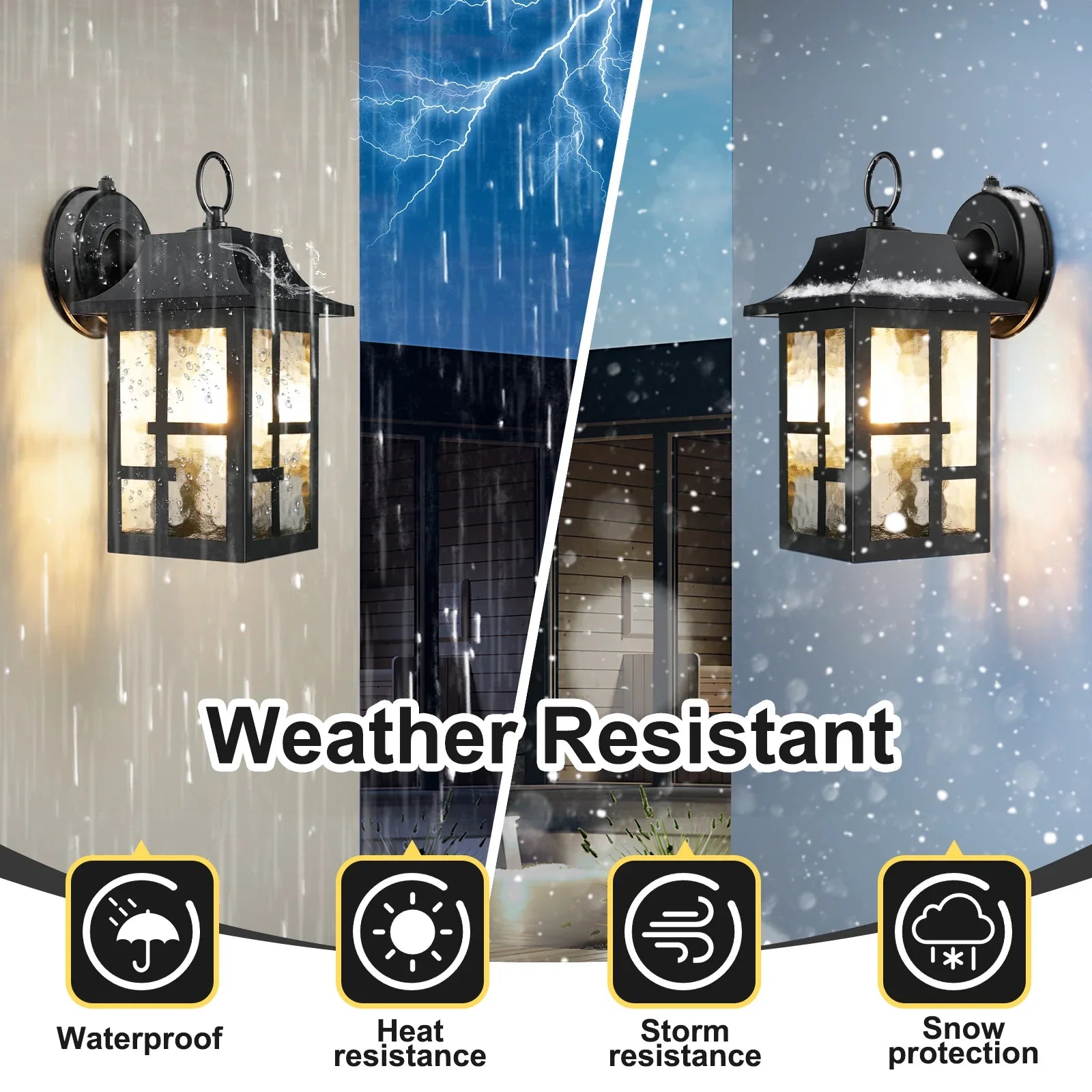 Outdoor Wall Lights Dusk to Dawn Waterproof Anti-rust Lantern Front Porch Sconce Lighting - okeli lights
