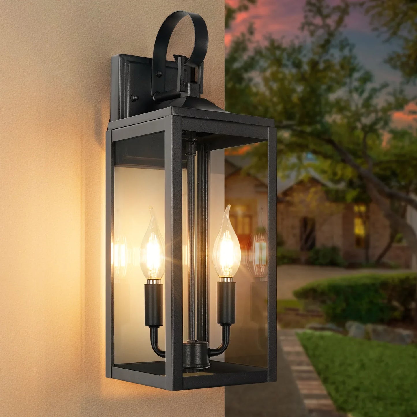 Outdoor Lighting Fixtures Dusk to Dawn Wall Sconce Front Porch Exterior Light - okeli lights