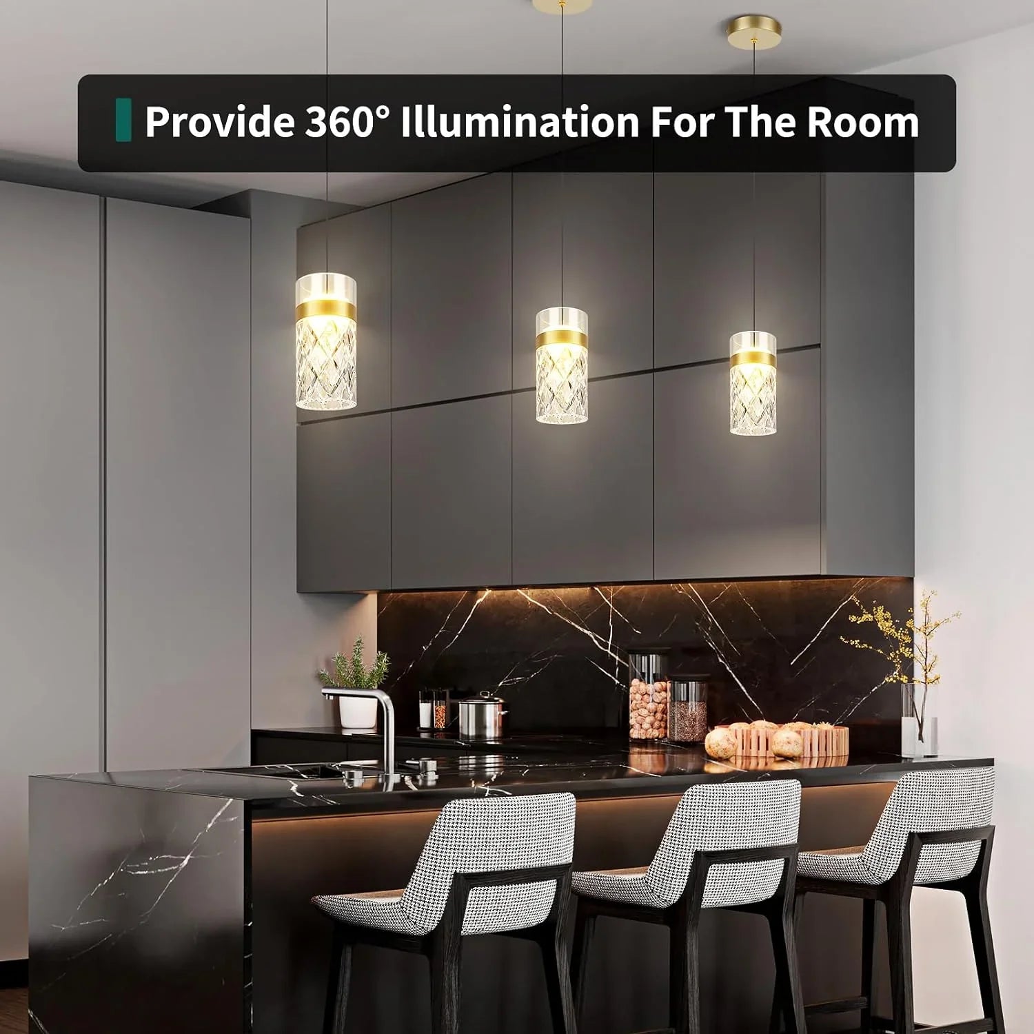 OKELI Modern LED Mini Island Lights Gold Dimmable Pendant Lighting - okeli lights