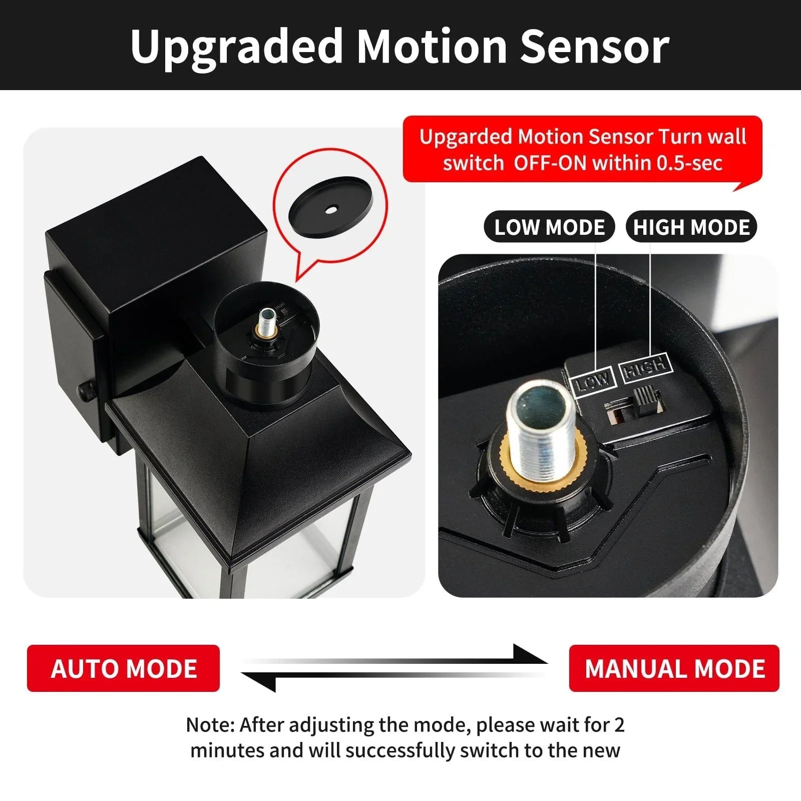 OKELI Porch Light with GFCI Outlet, Dusk to Dawn Motion Sensor Outdoor Wall Lights - okeli lights