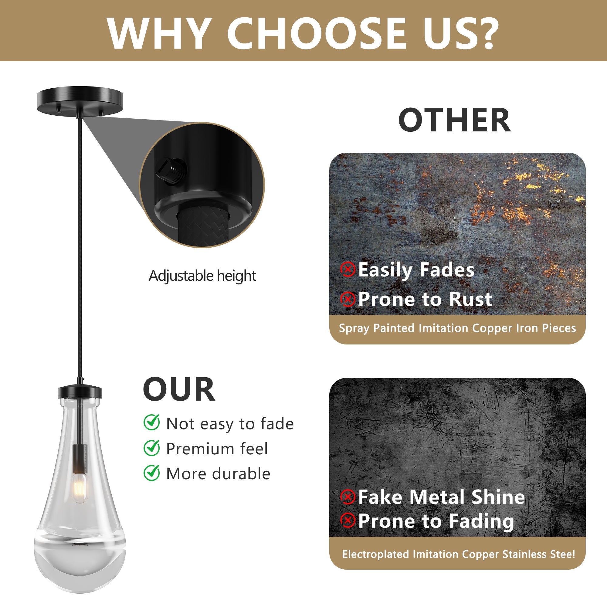 Raindrop Pendant Lights, Modern Pendant Lights for Kitchen Island, Dining Room Light Fixture