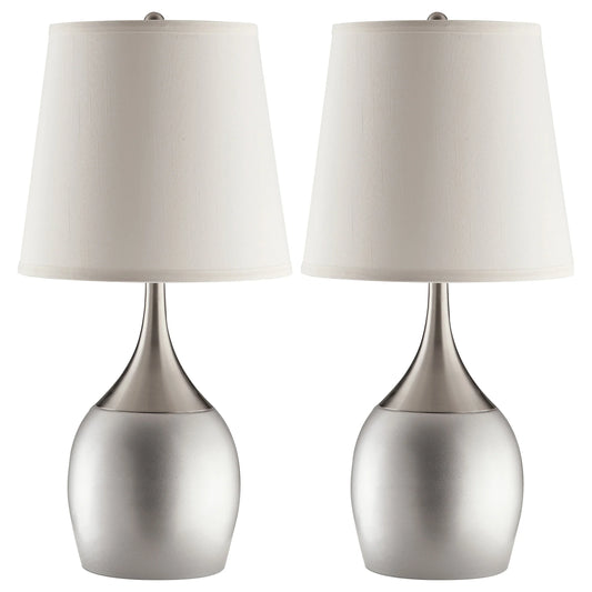 Droplet Silver Empire Shade Urn Table Lamp 2Pack - okeli lights