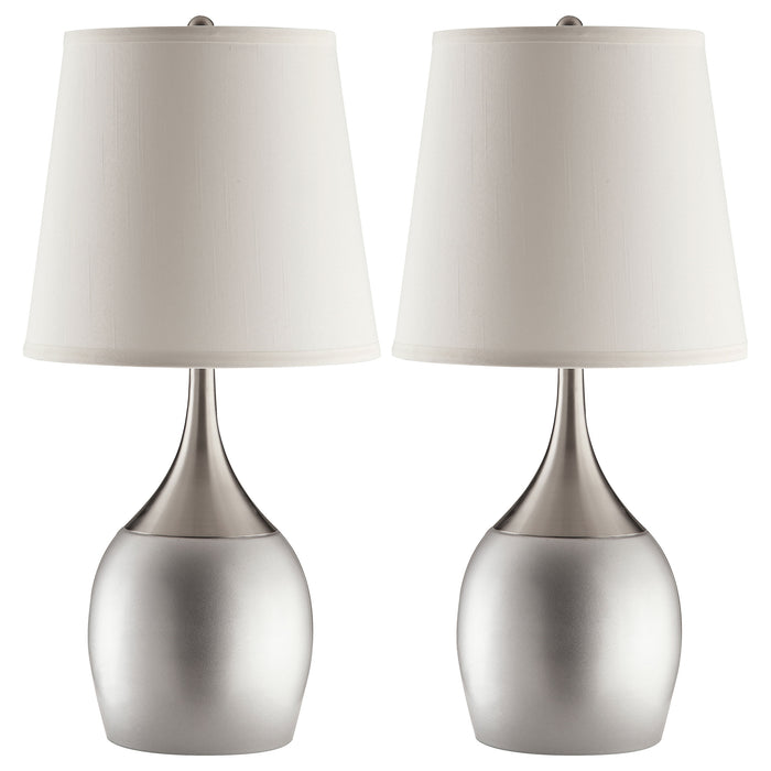 Droplet Silver Empire Shade Urn Table Lamp 2Pack - okeli lights