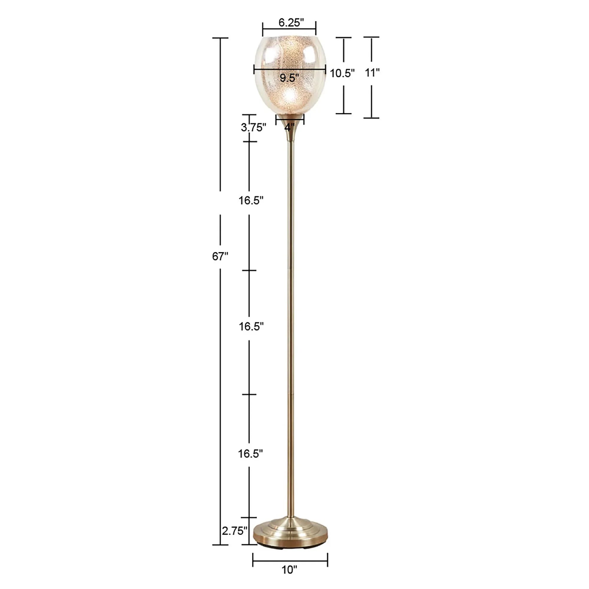 Simple Elegant Uplight Floor Lamp with Mercury Glass Shade - okeli lights