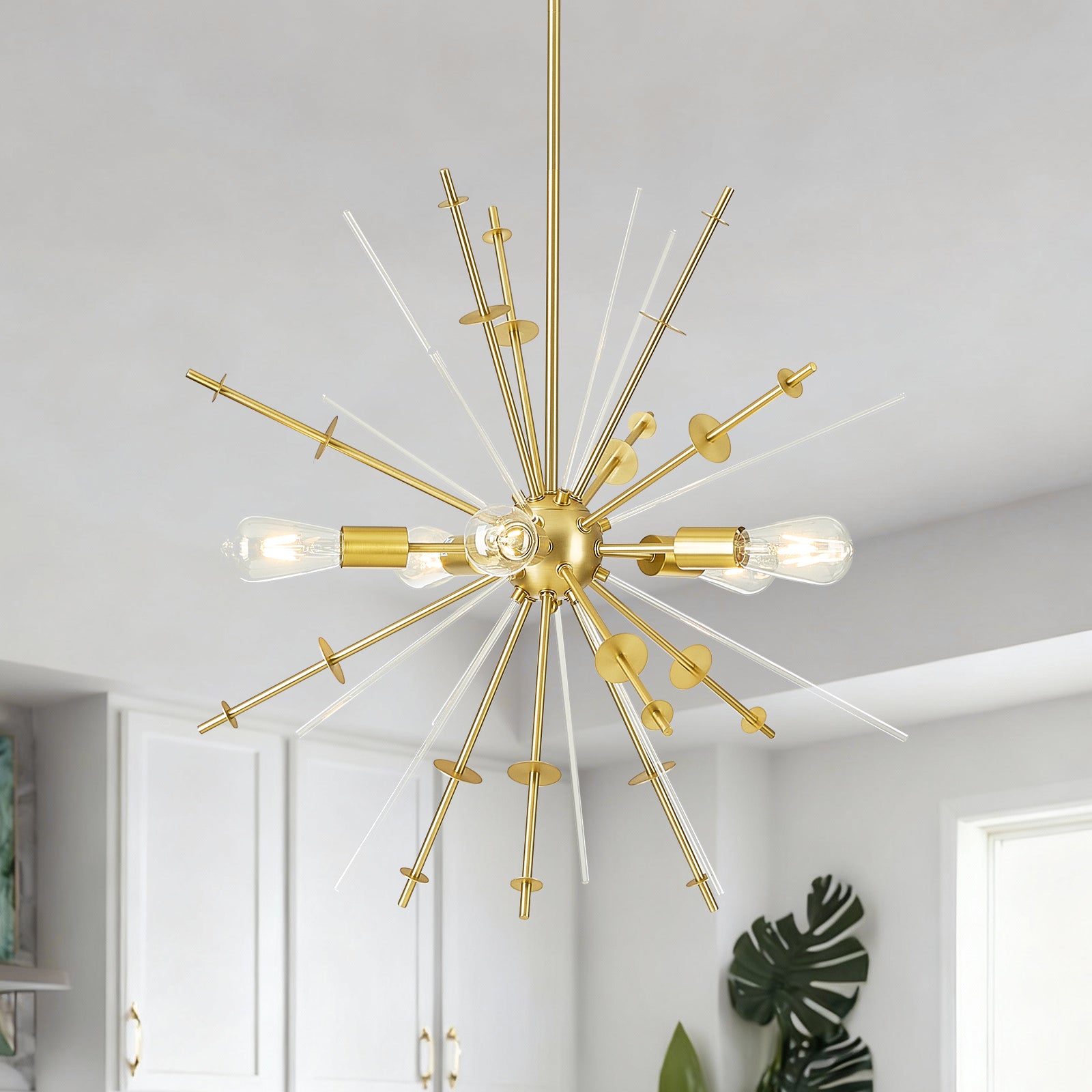 Modern Chandelier Ceiling Light Fixture 5-Light Mid Century Classic Contemporary Sputnik Chandelier