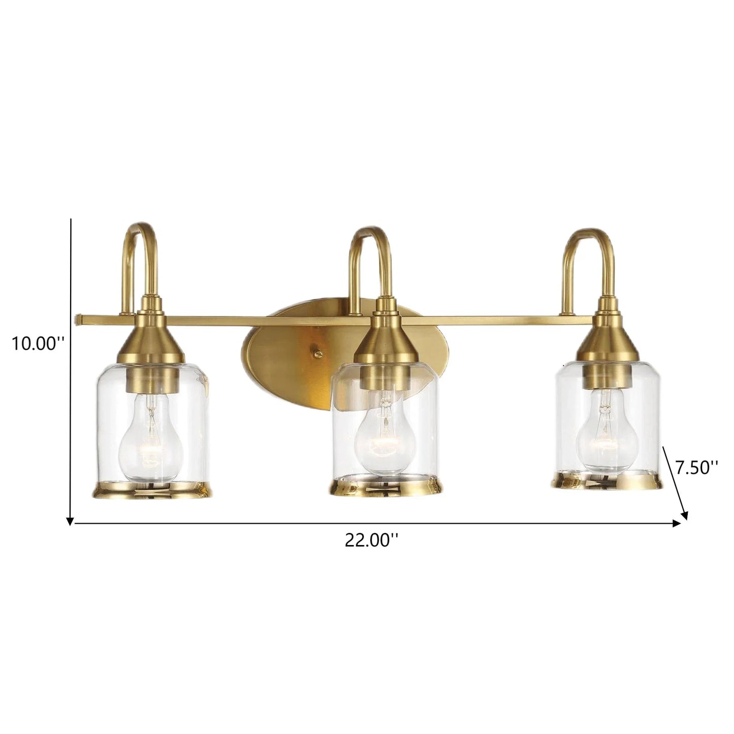 Twilight Brushed Gold Contemporary Vanity Light with Clear Glass Dining Room Lighting Fixtures - okeli lights