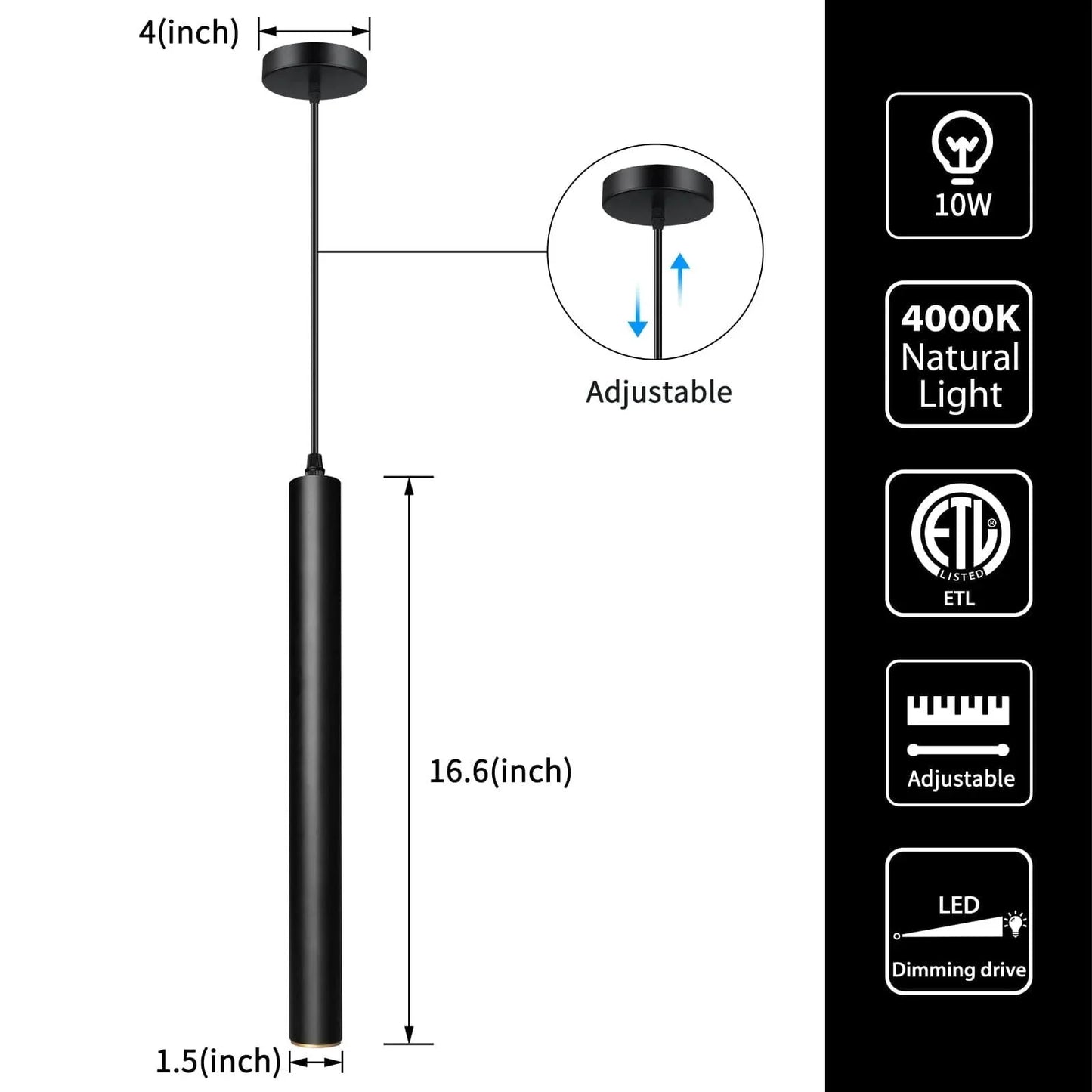 OKELI Pendant Lights Kitchen Island Modern Black Fixture LED Minimalist Strip 3Pack - okeli lights