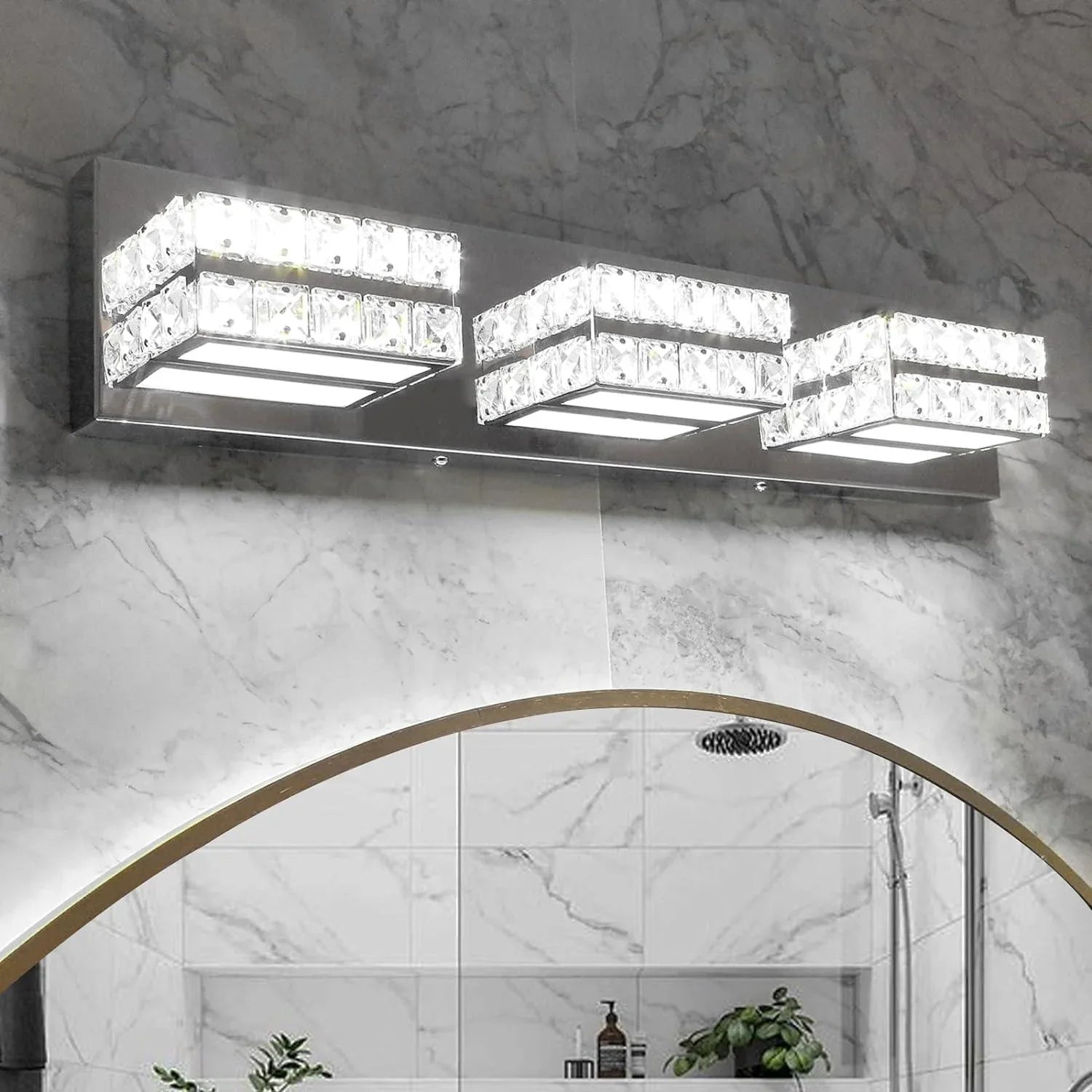 Illuminate Bathroom Elegantly with Crystal Dimmable LED
