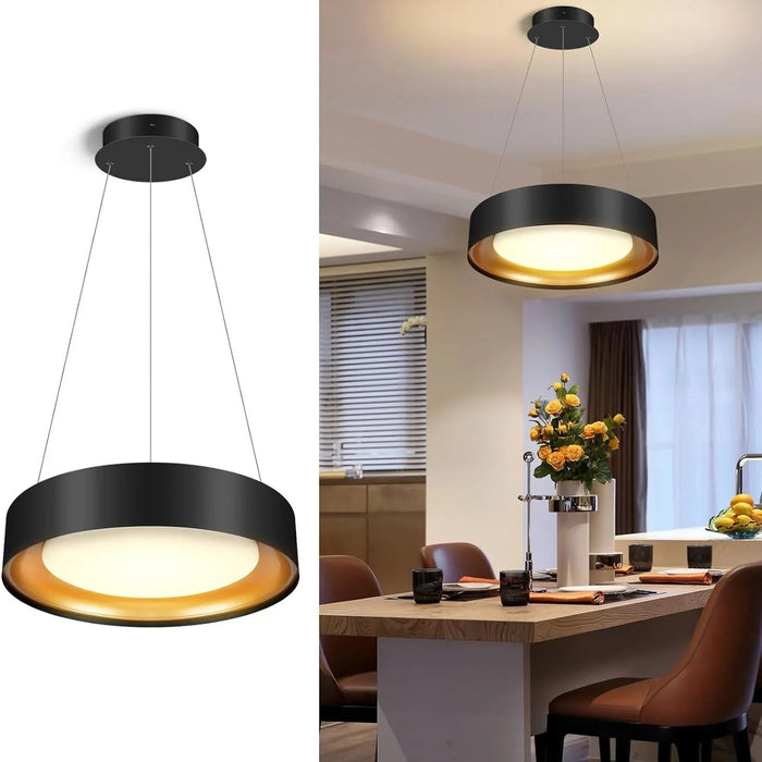 Illuminate Spaces with Drum Chandelier Black Gold Lights