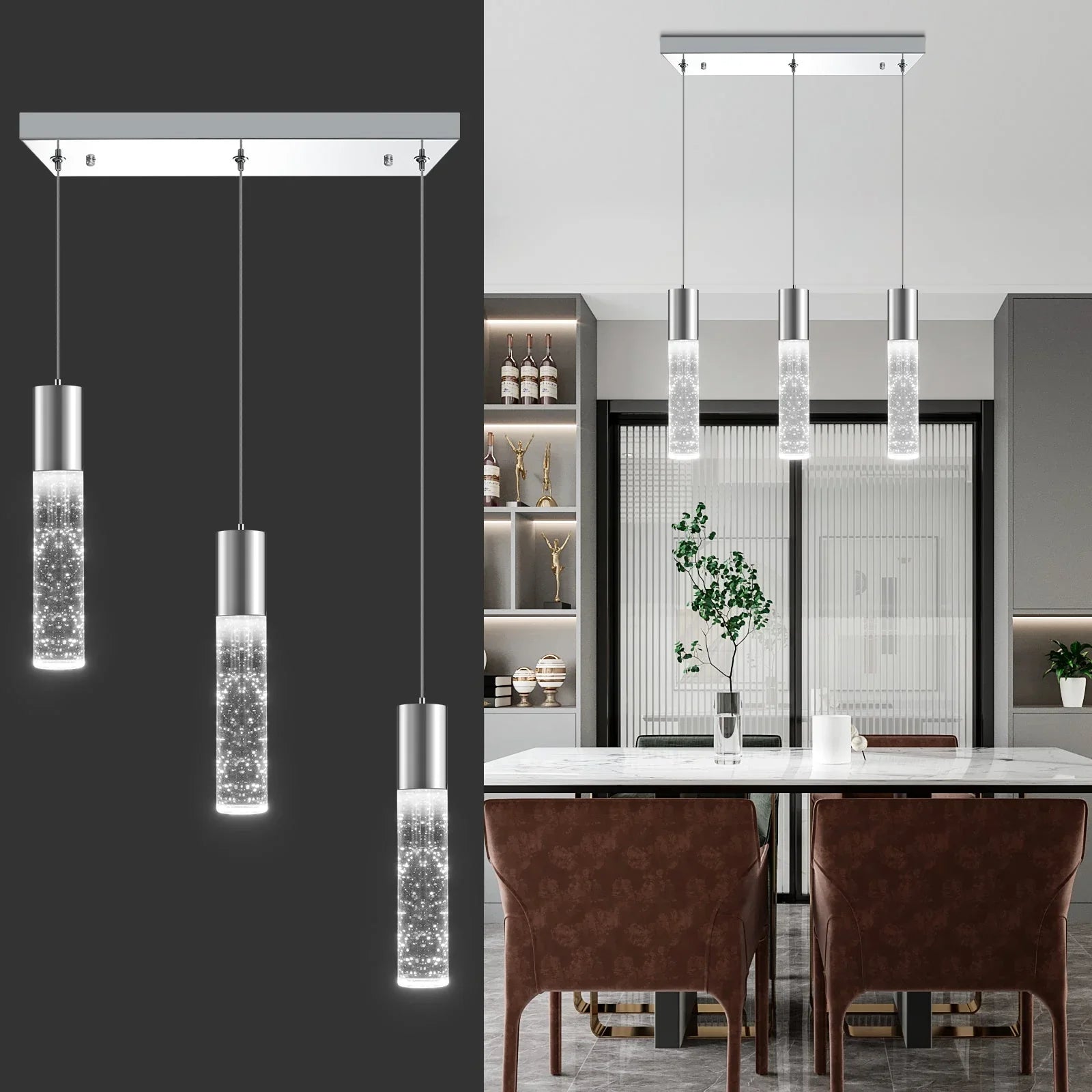 Elevate Your Living Space with Our Enchanting Bubble Crystal Pendant Lights 🌟 - okeli lights