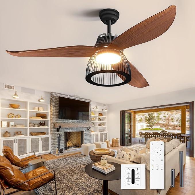 Farmhouse Ceiling Fan with Dimmable Lights Enhances Spaces