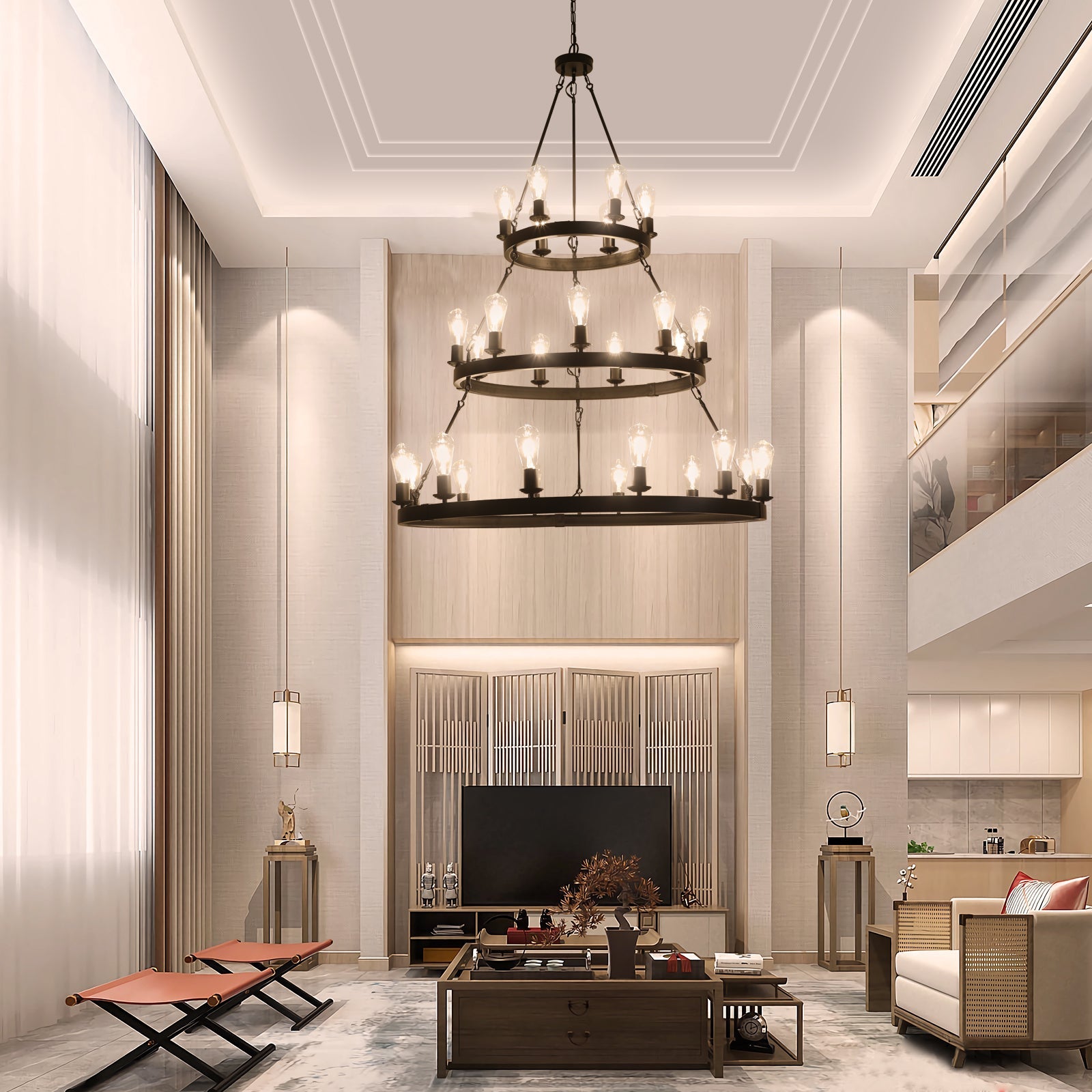 Illuminate Space Vintage Charm with 45" Retro Chandelier