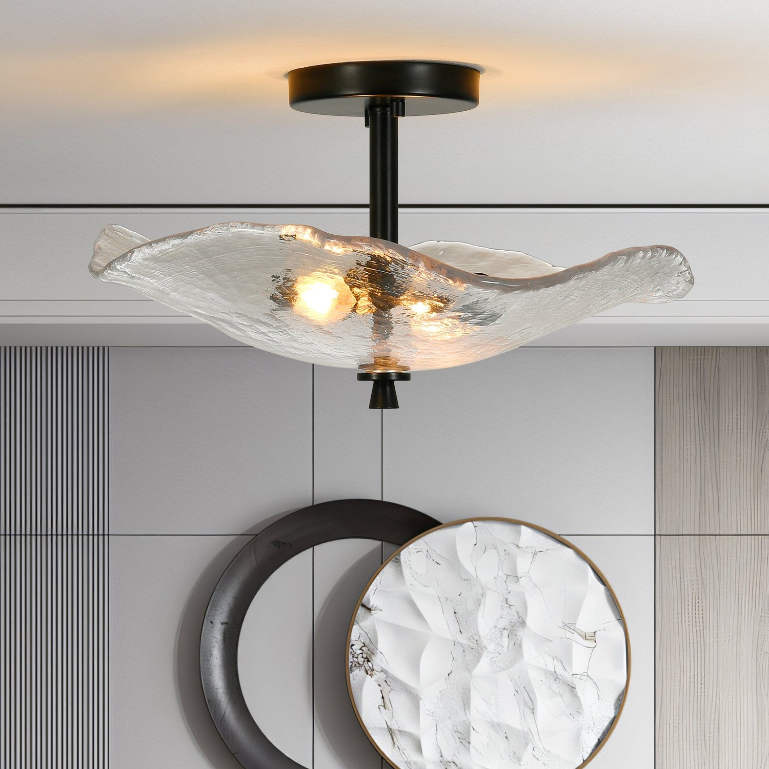 Illuminate Home Elegantly with Water Ripple Glass Light