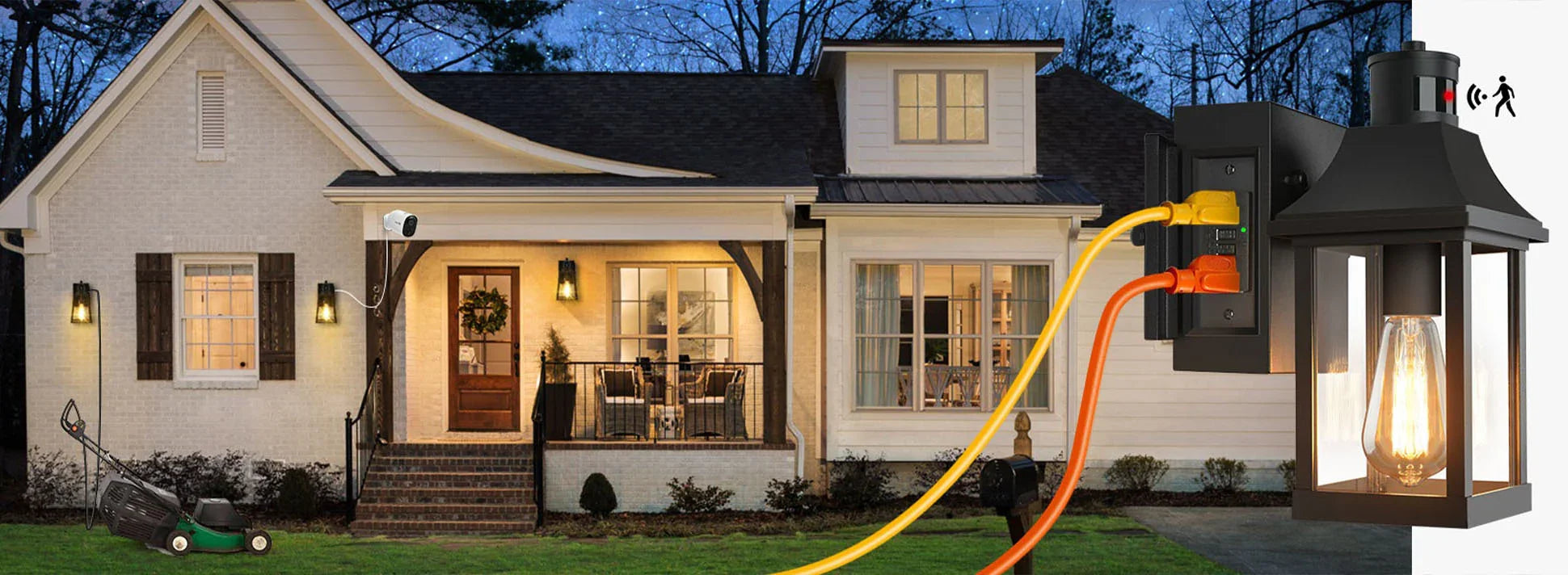 Illuminate Your Outdoor Oasis: Discover the OKELI Porch Light with GFCI Outlet and Motion Sensor - okeli lights