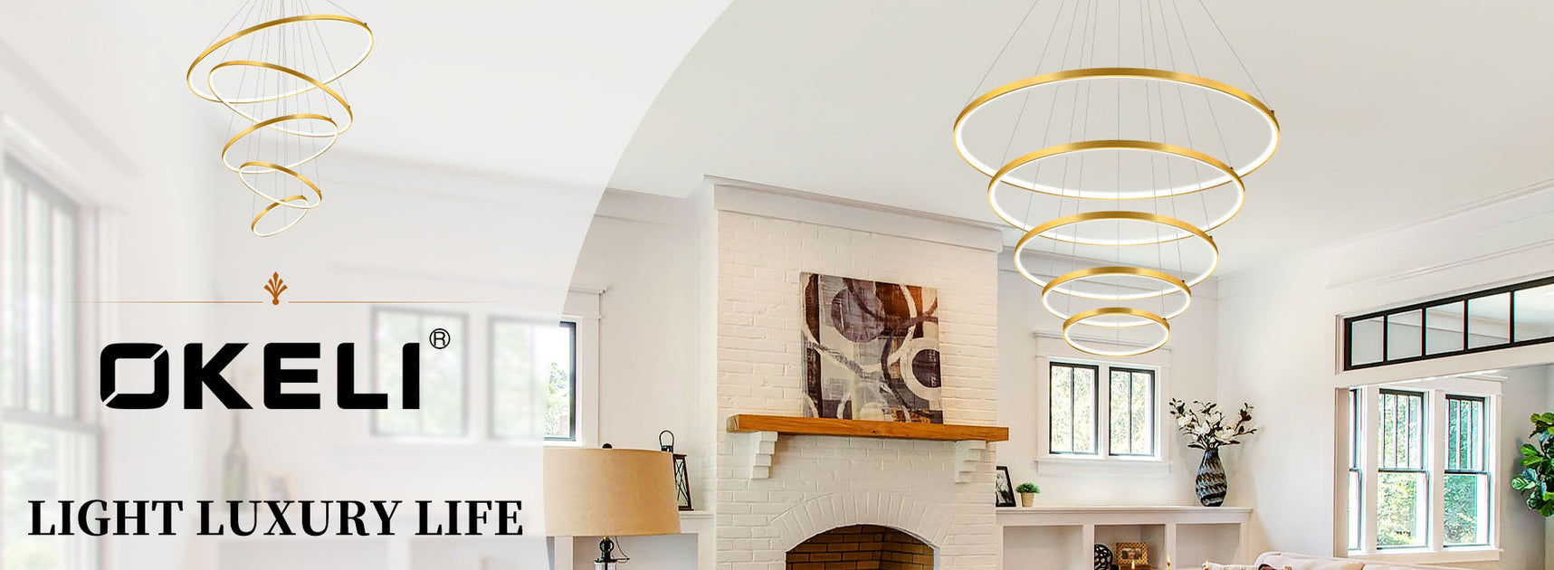 Modern Pendant Lamp Led Rings Circle Ceiling Hanging Chandelier – N-Lighten