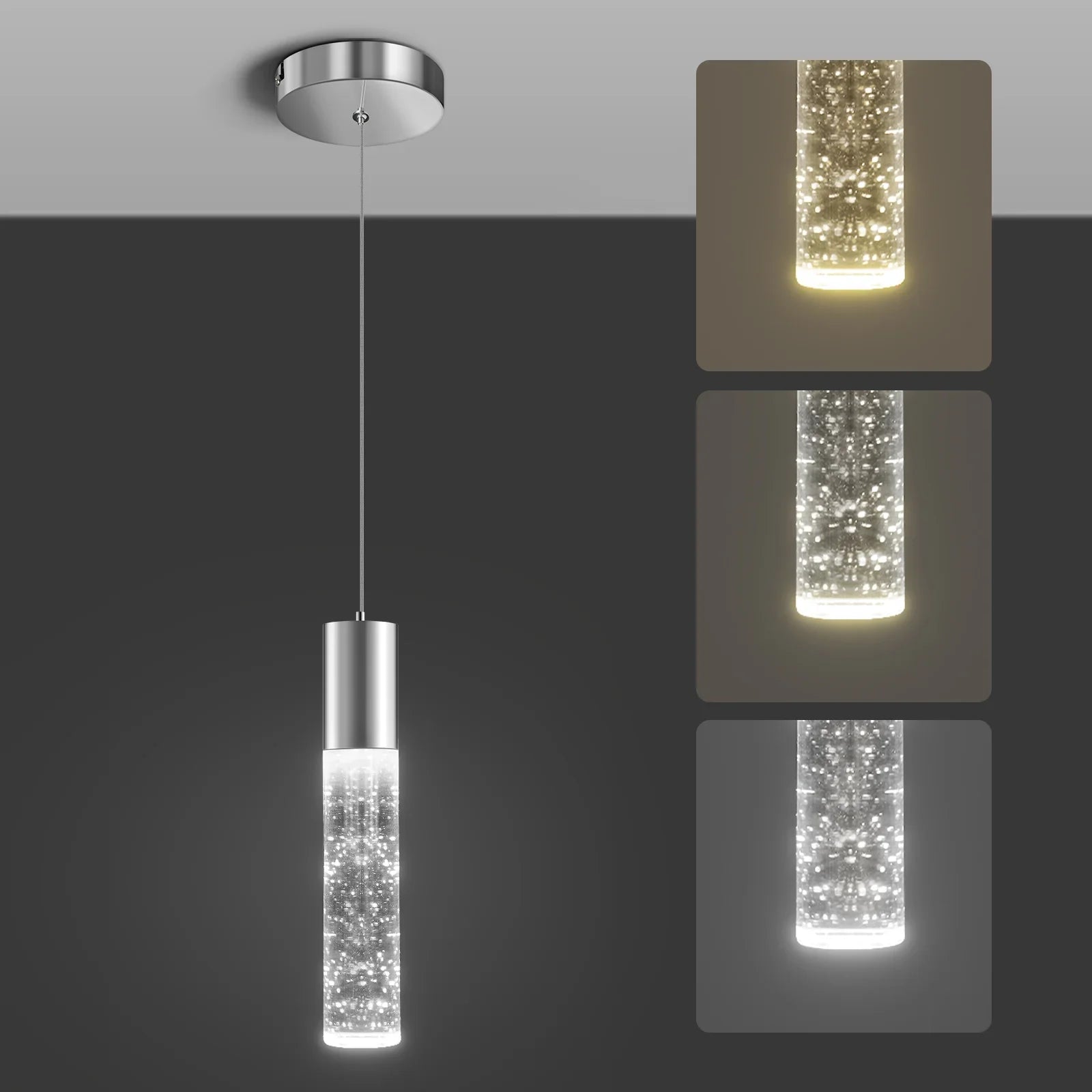 Modern Pendant Lights 3-Color Bubble Crystal Island Light Fixtures 1-pack - okeli lights