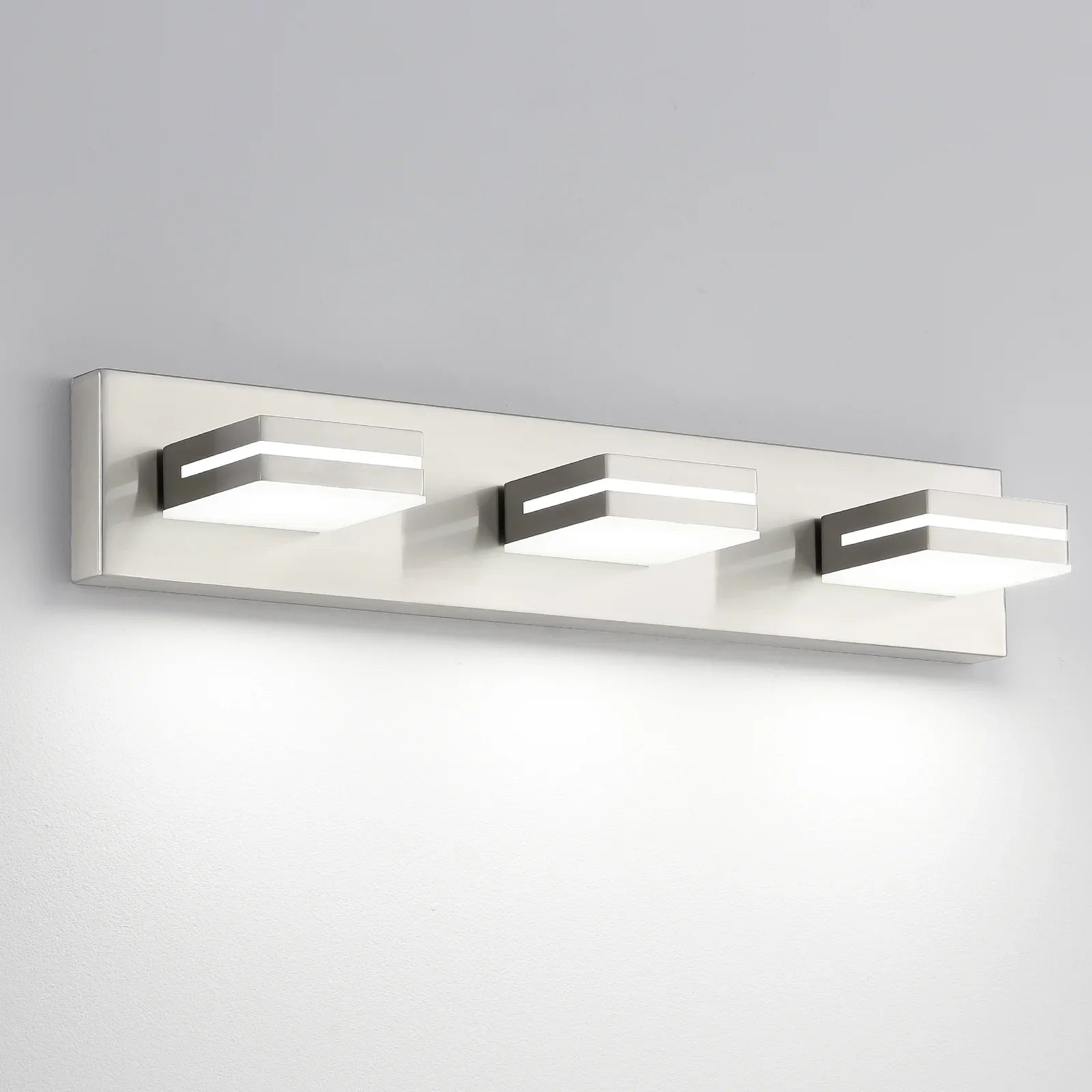 Bathroom Vanity Light Brushed Nickel Modern 24W LED 350° Adjustable Lamp Head ETL Listed - okeli lights