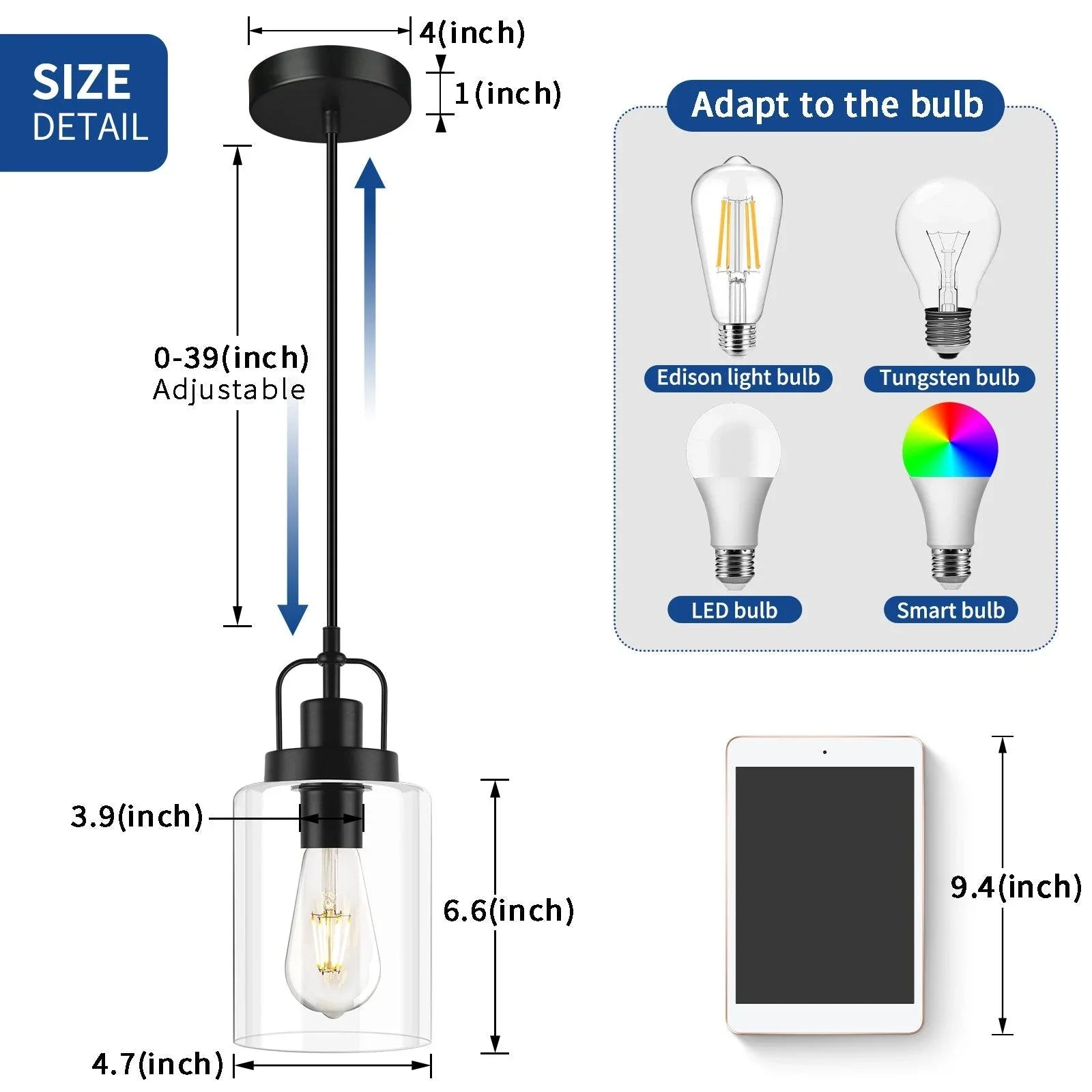 Pendant Light Kitchen Island 1-3-Pack Modern with Clear Glass Shade - okeli lights