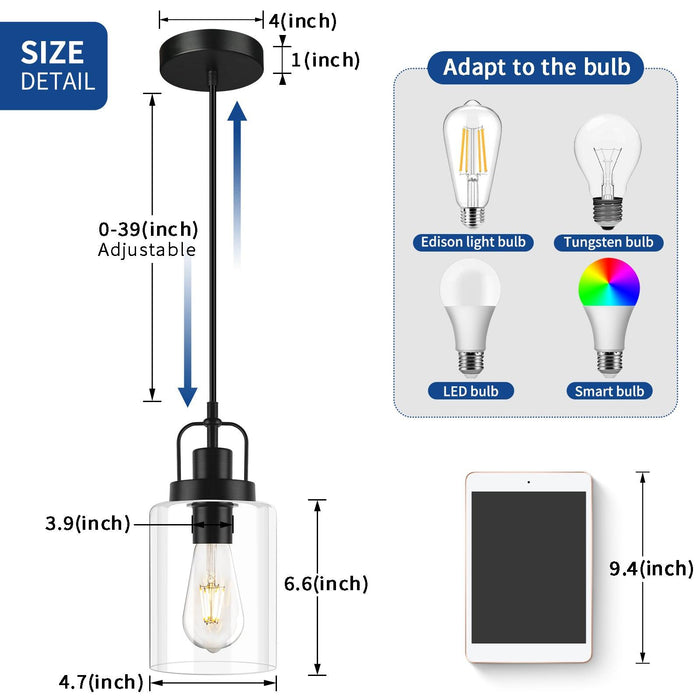 Pendant Light Kitchen Island 3-Pack Modern with Clear Glass Shade - okeli lights