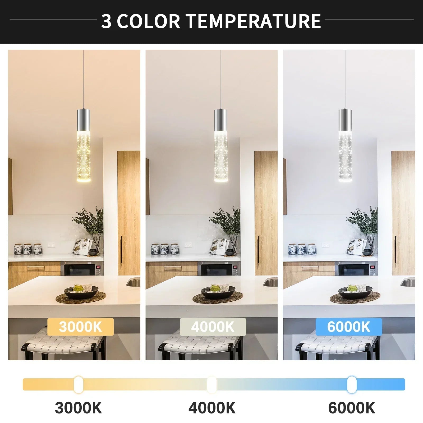 Modern Pendant Lights 3-Color Bubble Crystal Island Light 3-Pack - okeli lights