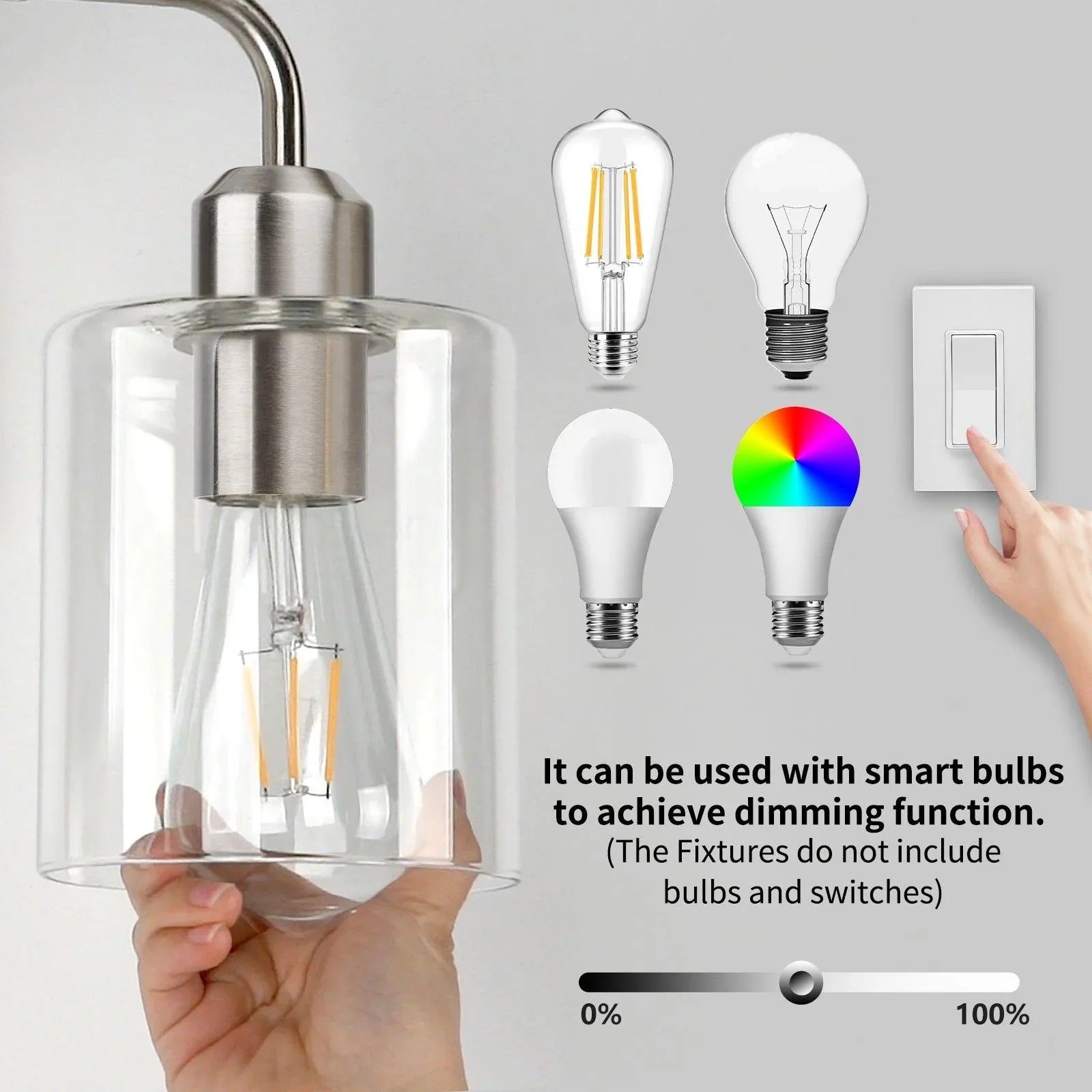 Bathroom Light Fixtures with Clear Glass Shade Modern Style - okeli lights