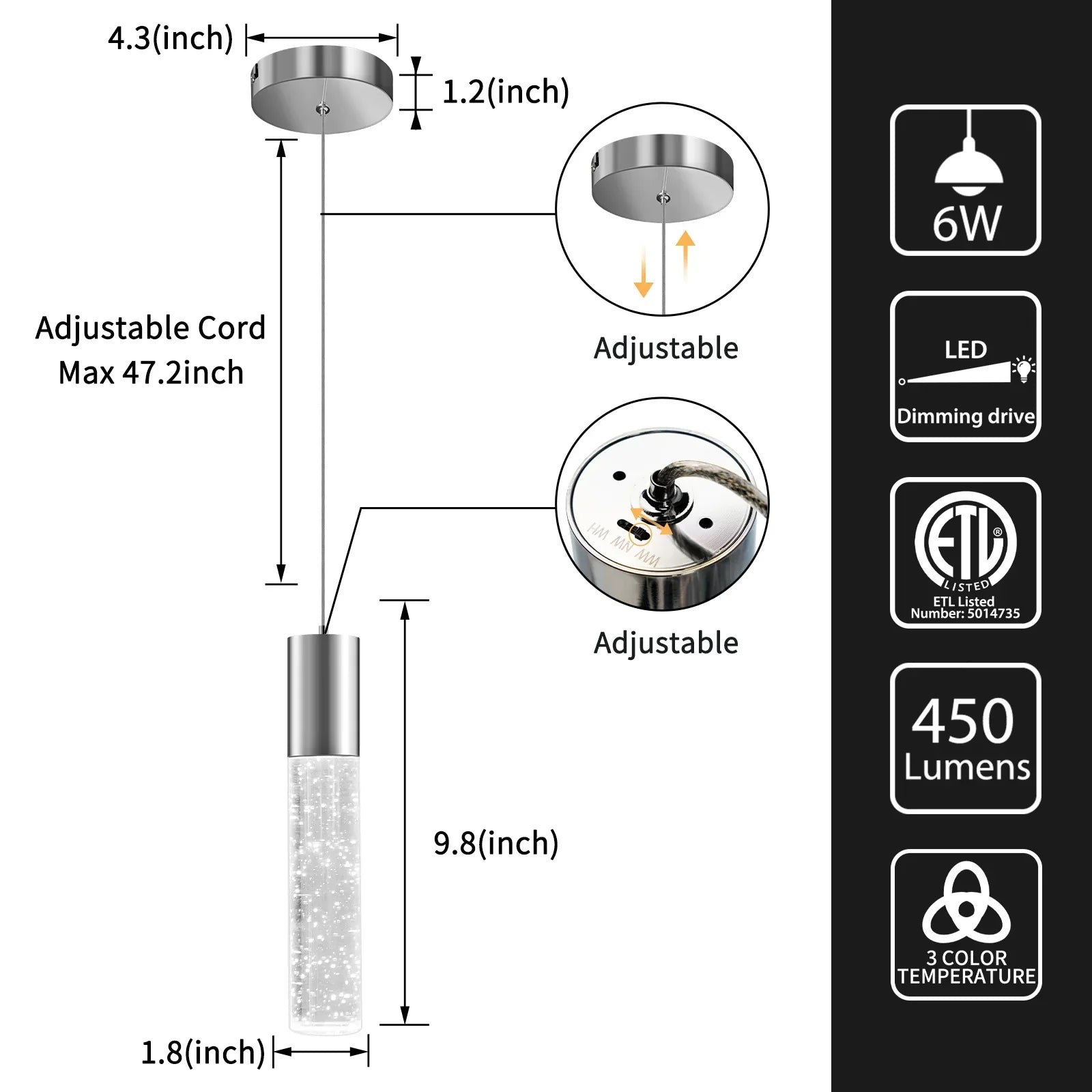 Modern Pendant Lights 3-Color Bubble Crystal Island Light 3-Pack - okeli lights