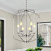Farmhouse Chandelier 6-Light Brushed Nickel Ceiling Light - okeli lights