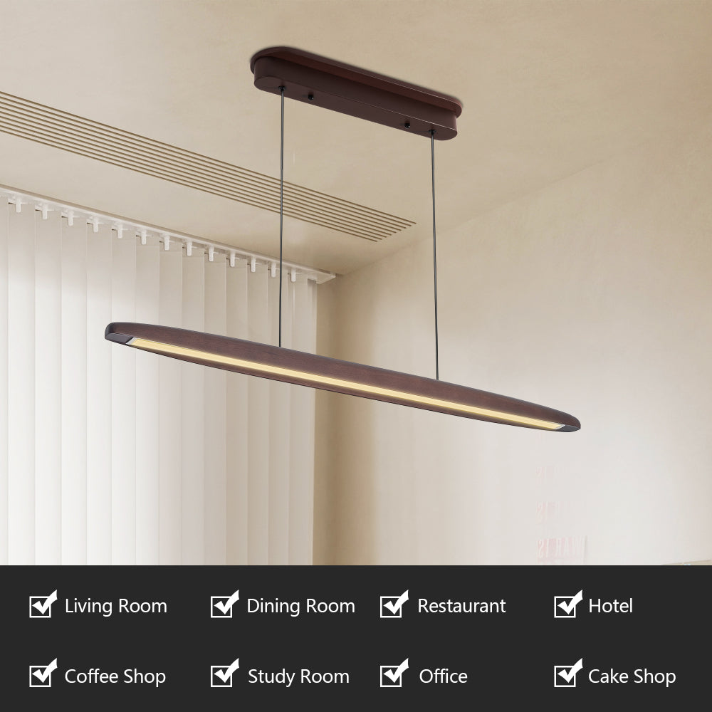Streamline Wooden LED Pendant Light with Remote Control