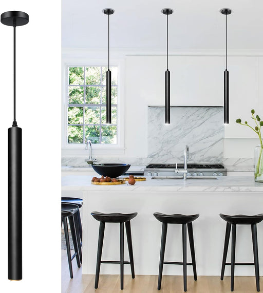 OKELI Pendant Lights Black LED Minimalist Kitchen Island Fixture, 1 Pack - okeli lights